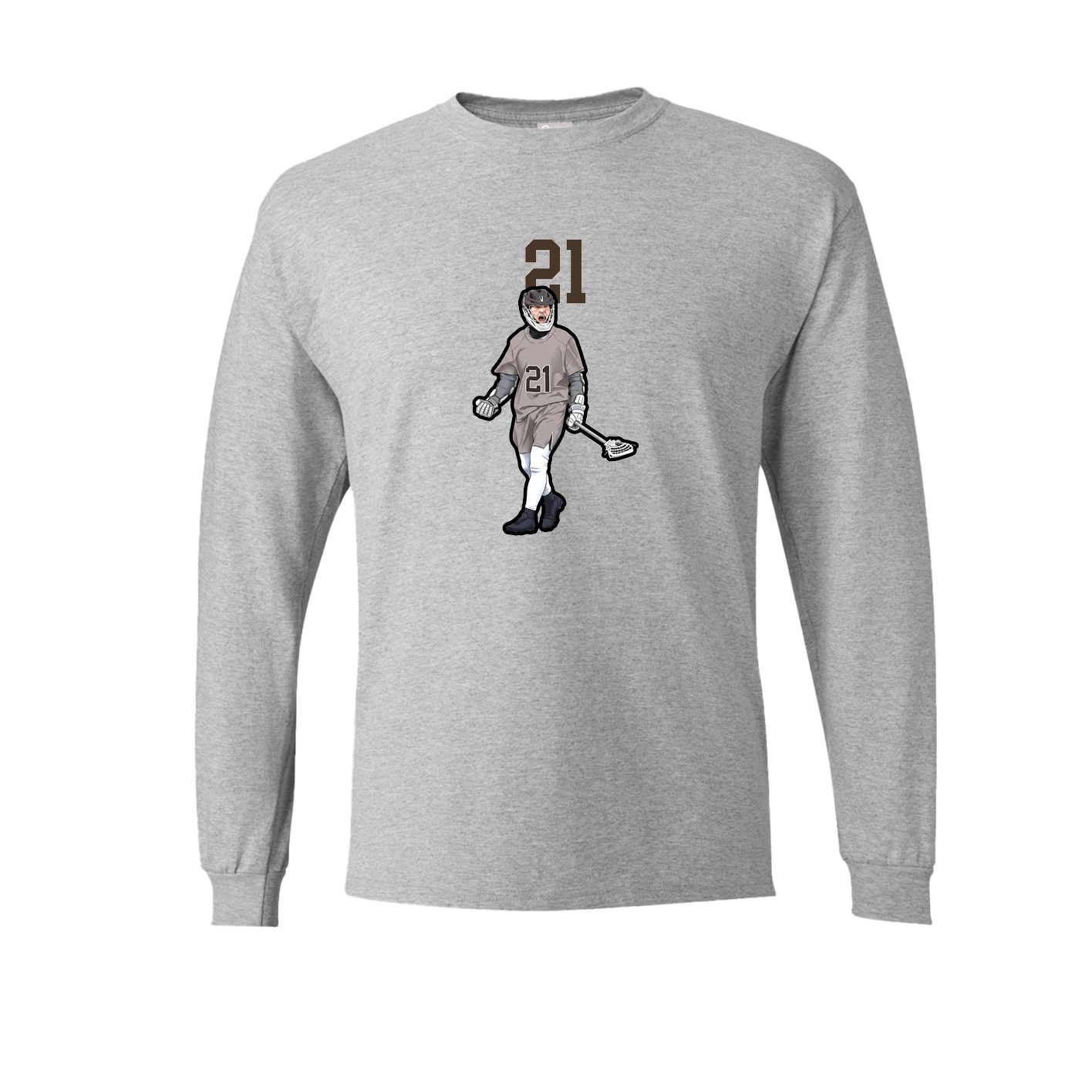 Long Sleeve Tee — Number Top in Grey