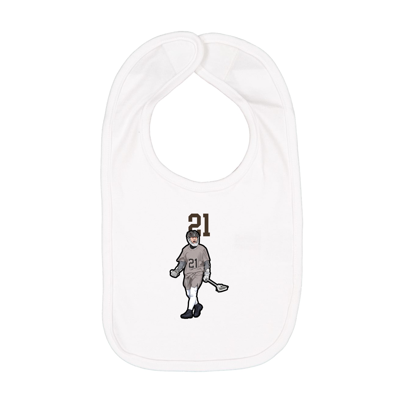 Infant Bib — Number Top in White