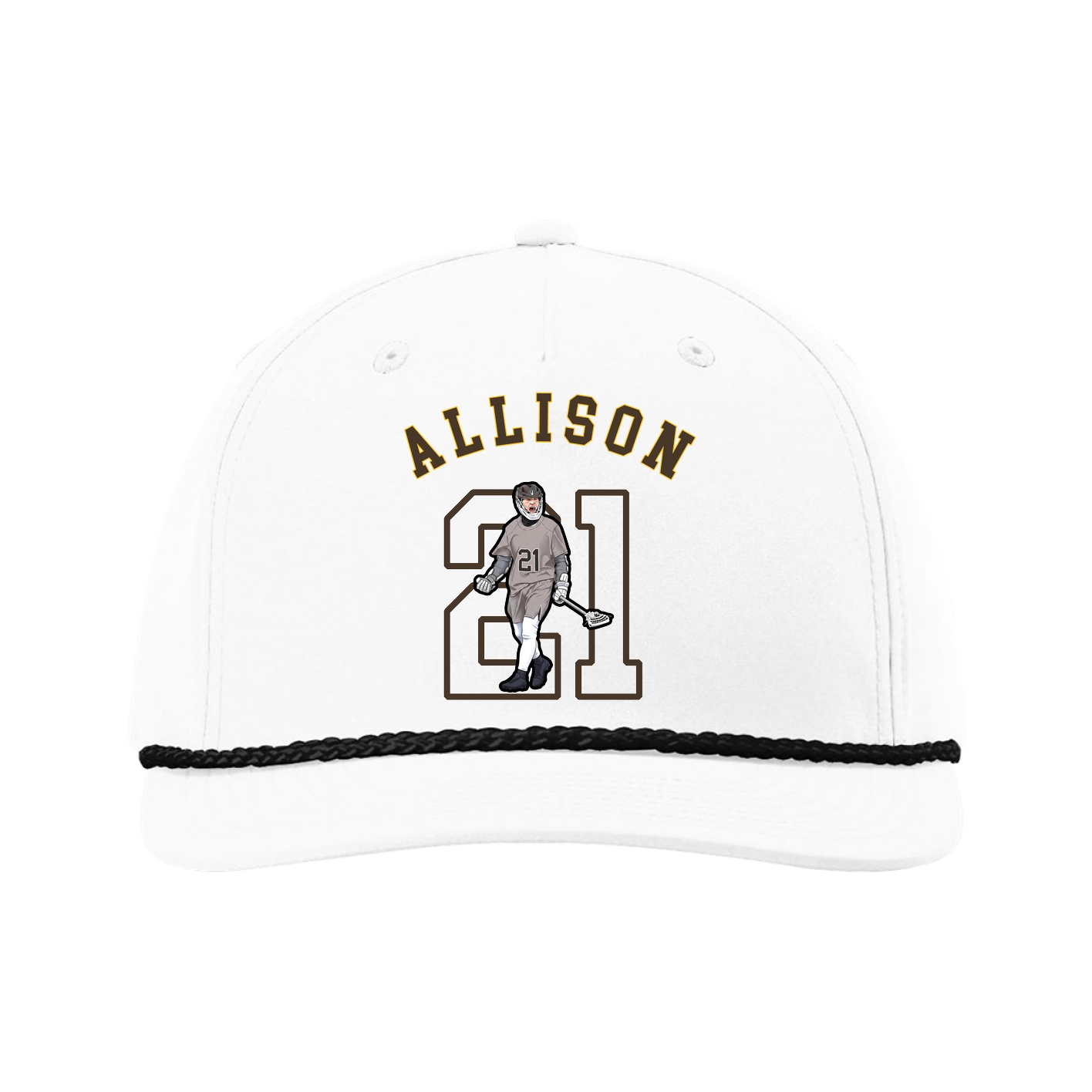 Five-Panel Classic Rope Cap — Shirsey Arch in White