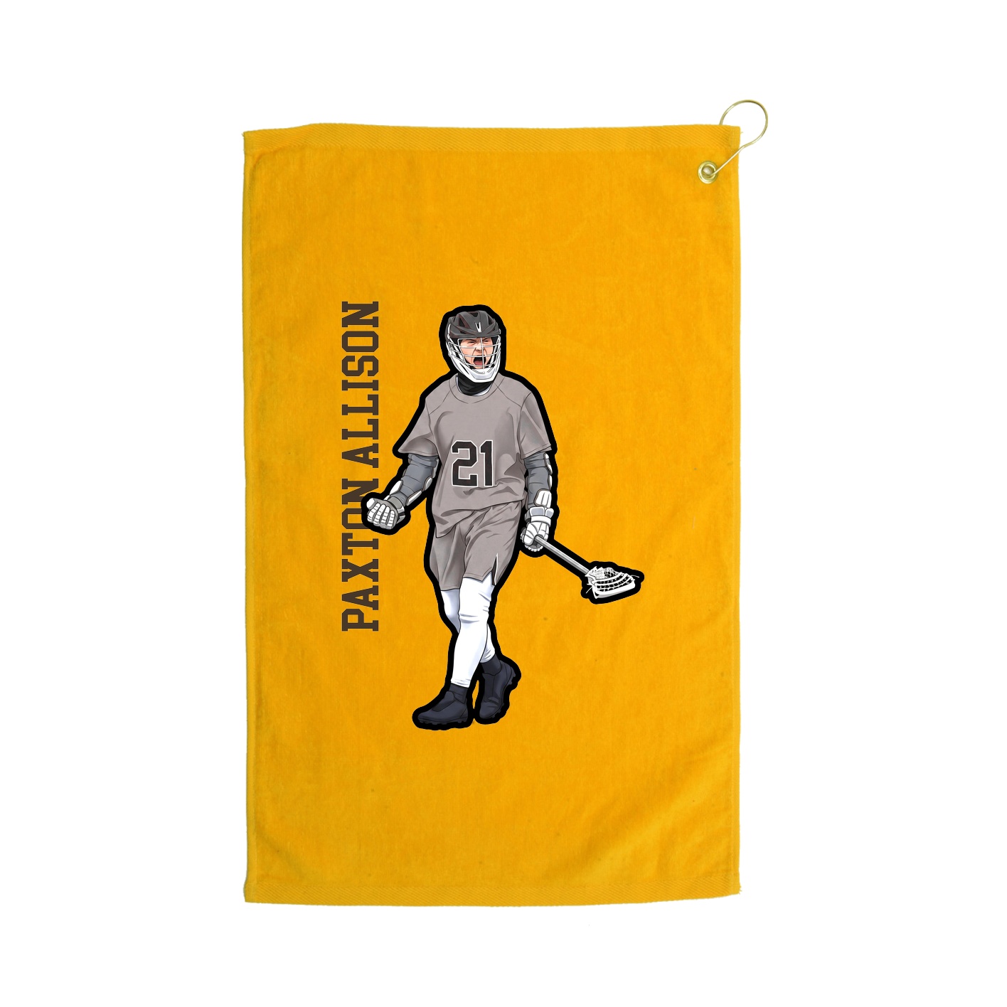 Golf Towel — Name Vertical in Gold
