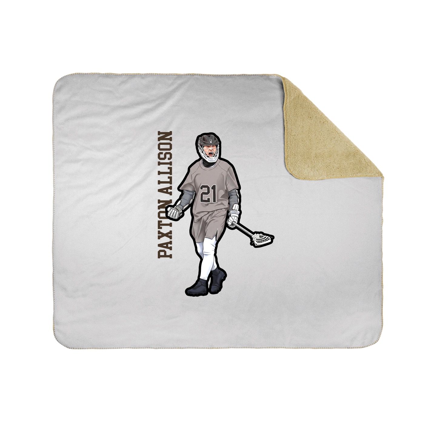 Throw Blanket — Name Vertical in White