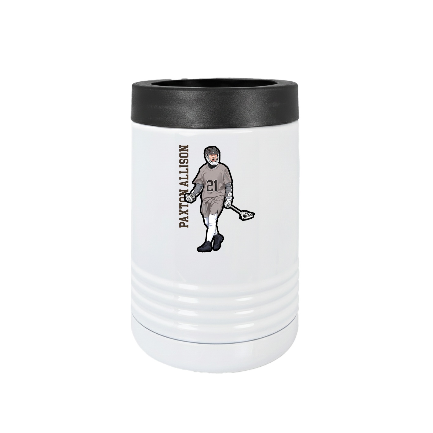 Beverage Holder — Name Vertical in White