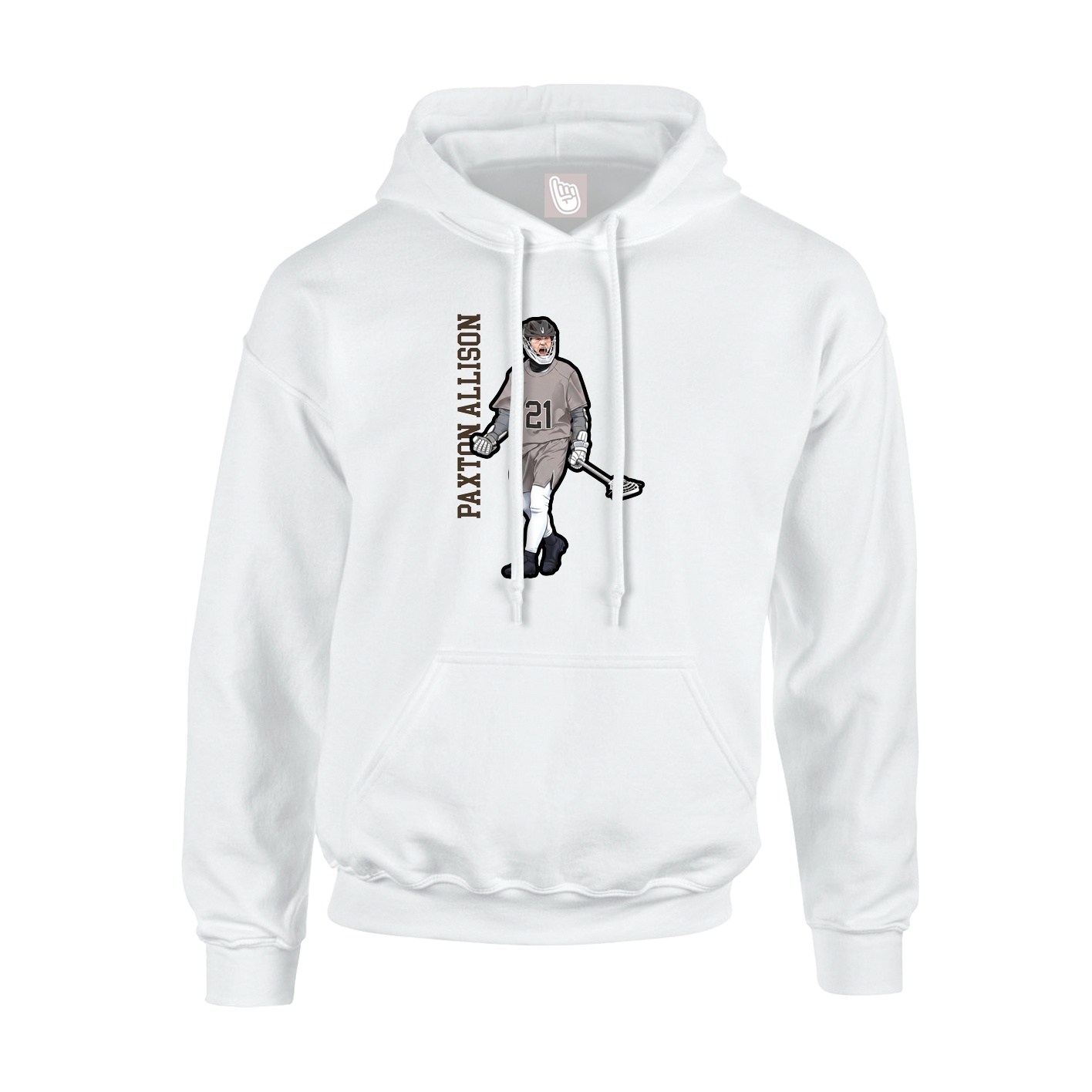 Hoodie — Name Vertical in White