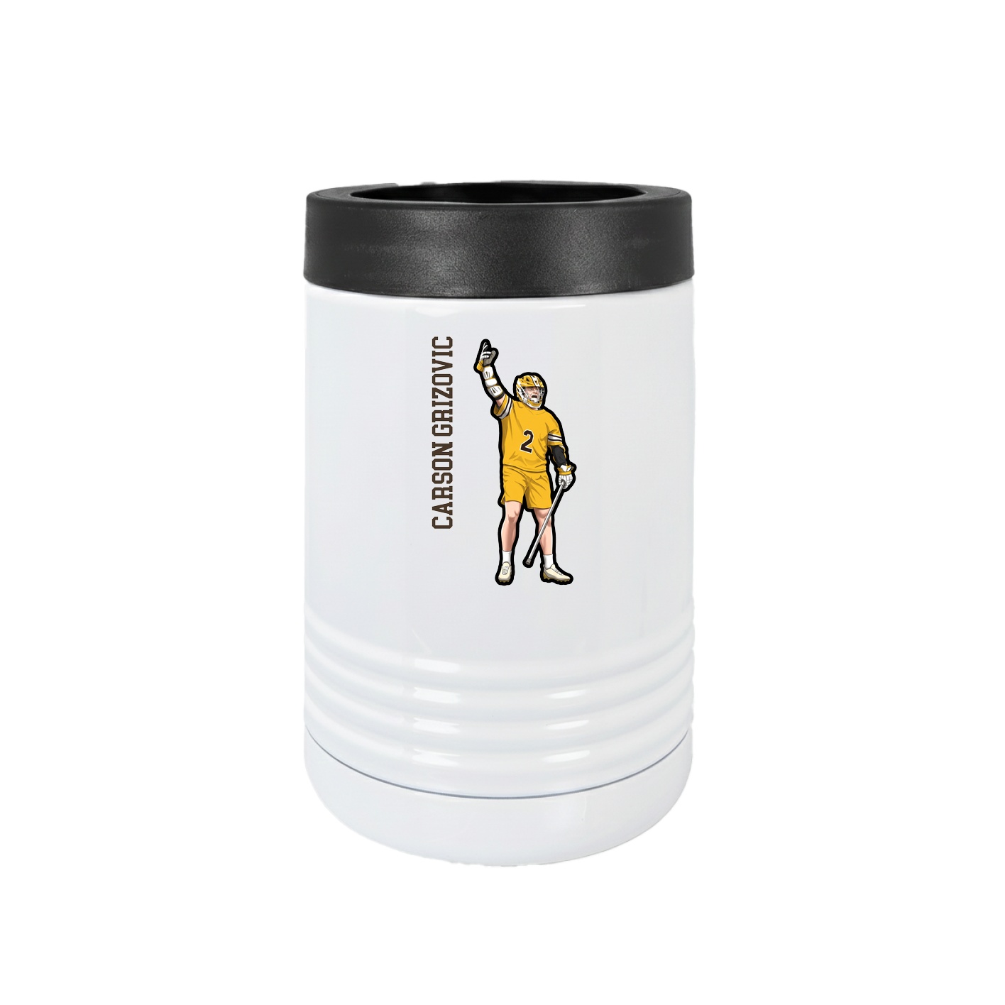 Beverage Holder — Name Vertical in White
