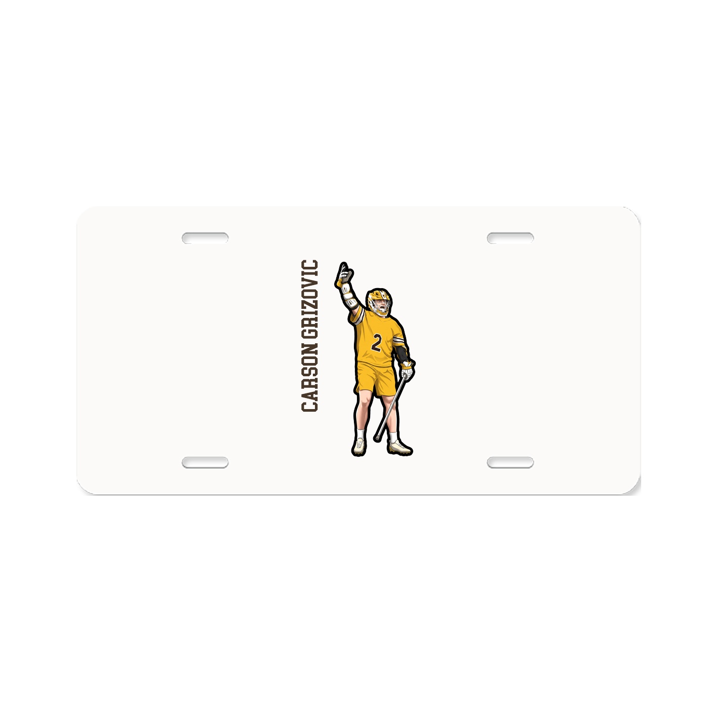 License Plate — Name Vertical in Classic