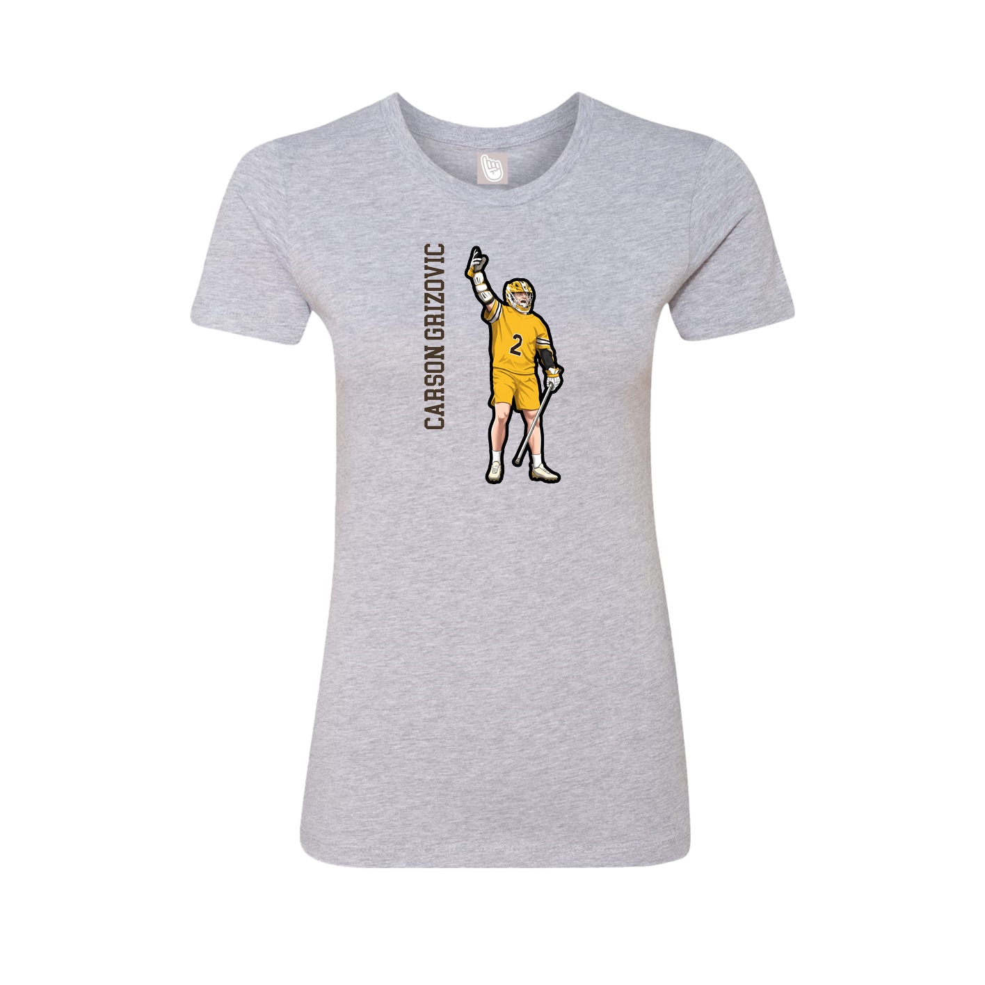 Womens Tee — Name Vertical in Grey