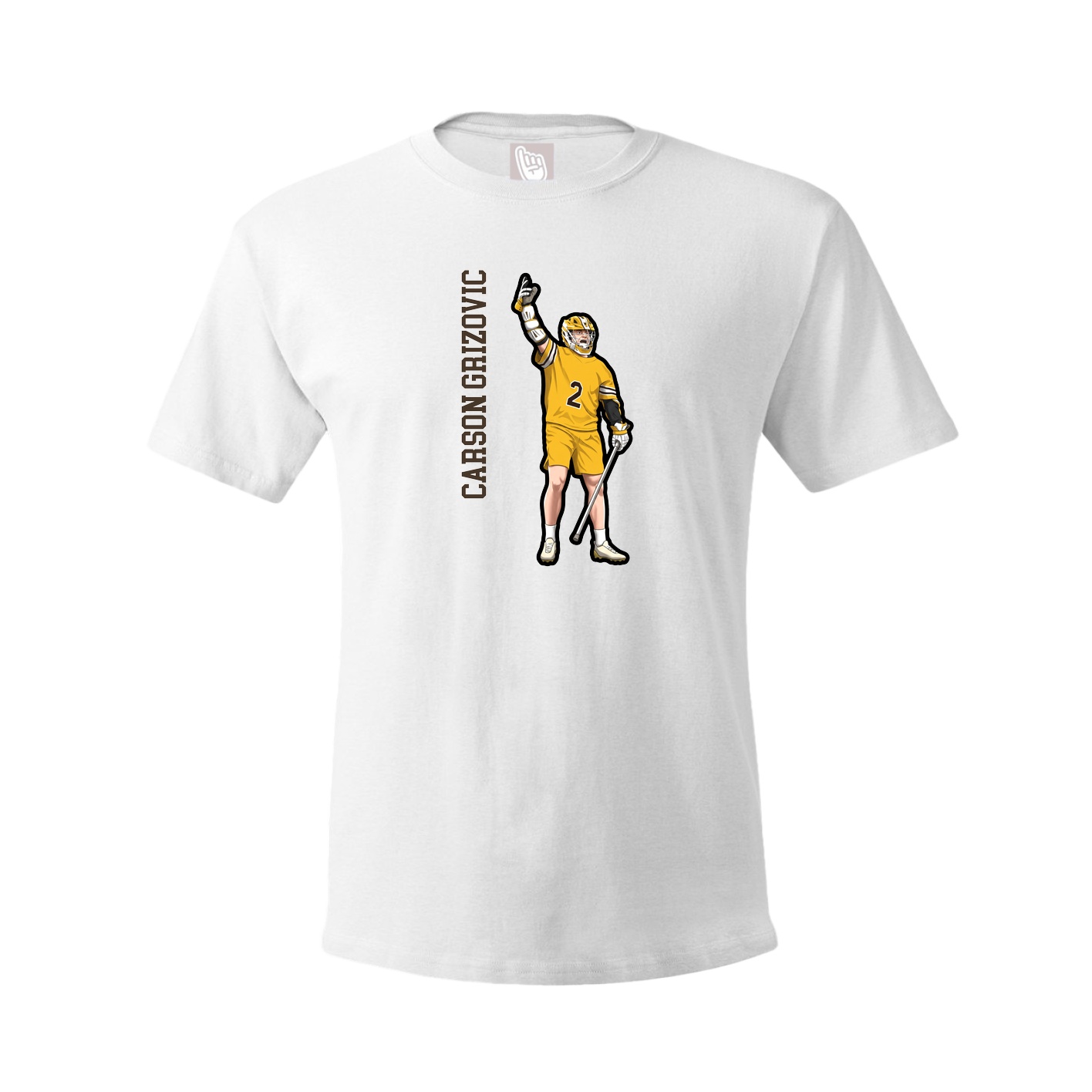 Youth Tee — Name Vertical in White