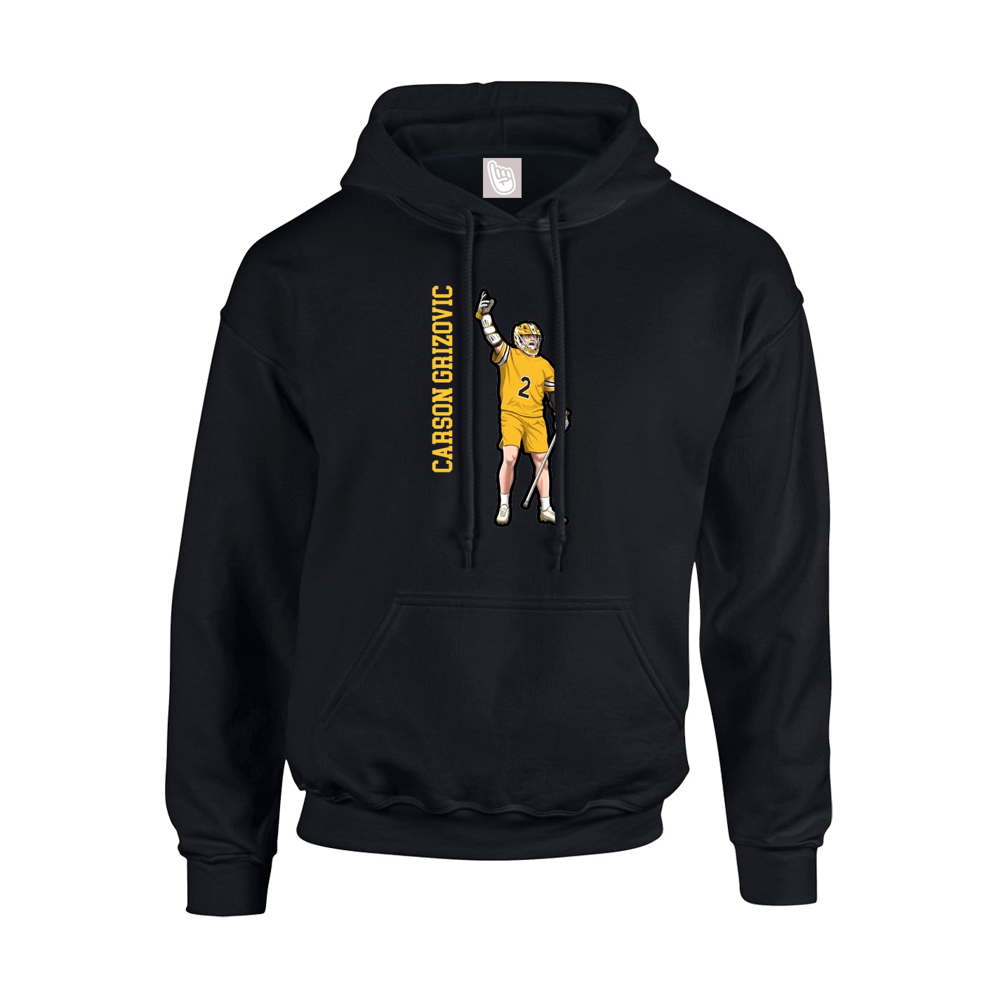 Youth Hoodie — Name Vertical in Black