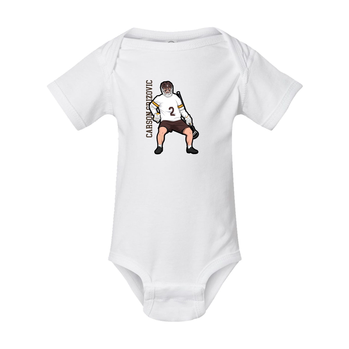 Baby Onesie — Name Vertical in White
