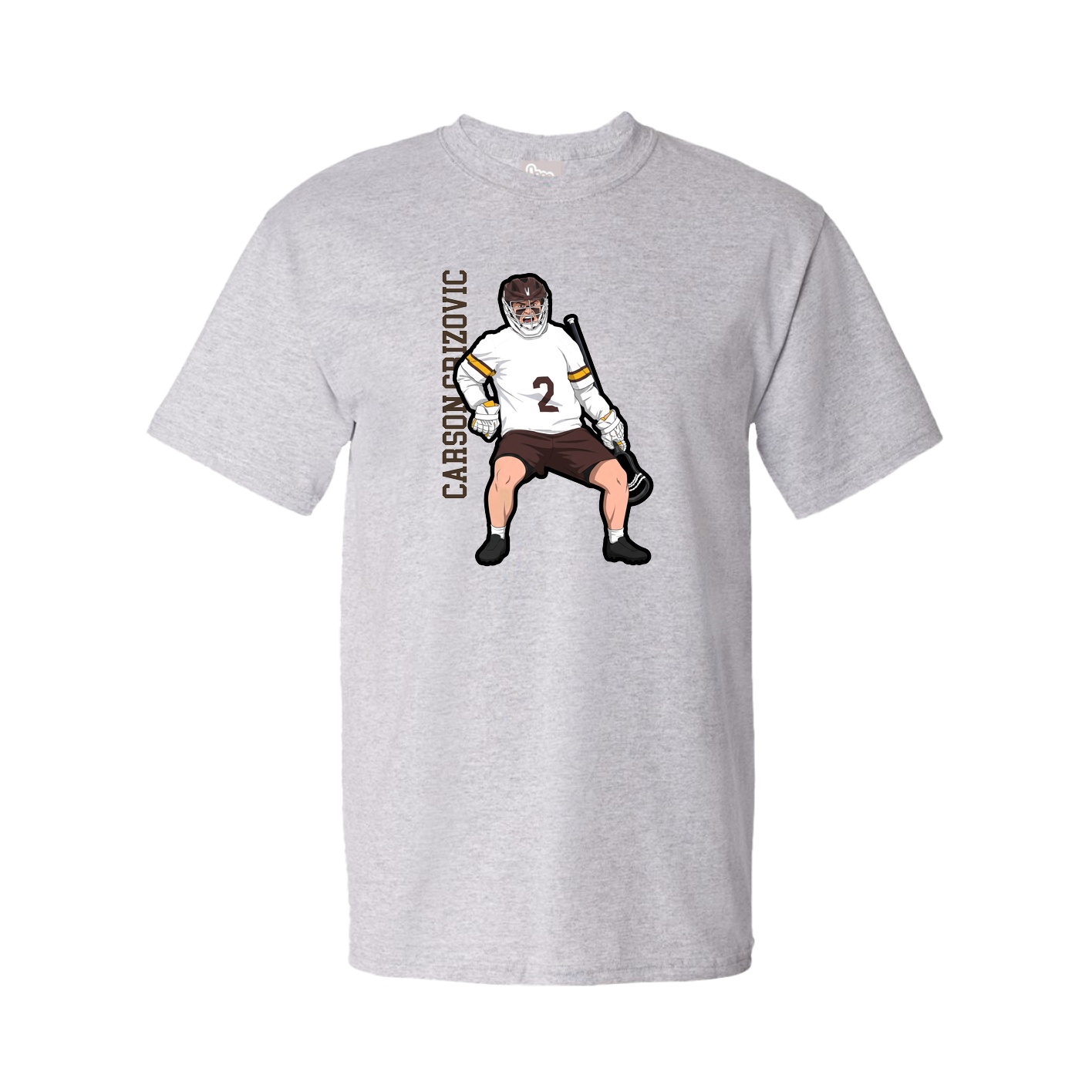 Youth Tee — Name Vertical in Grey