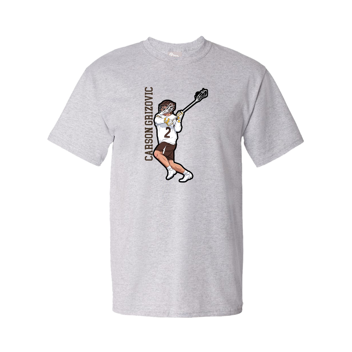 Youth Tee — Name Vertical in Grey