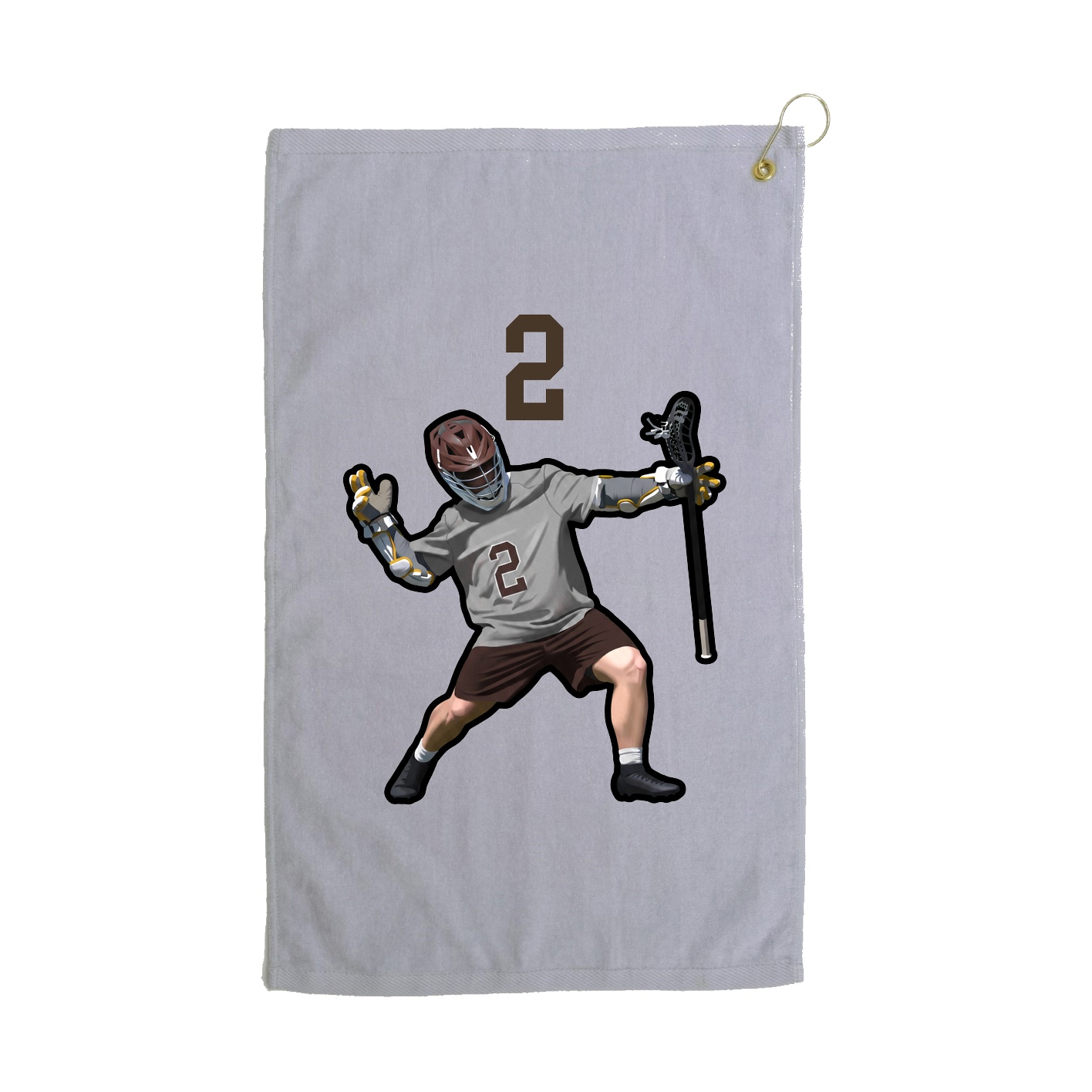 Golf Towel — Number Top in Grey