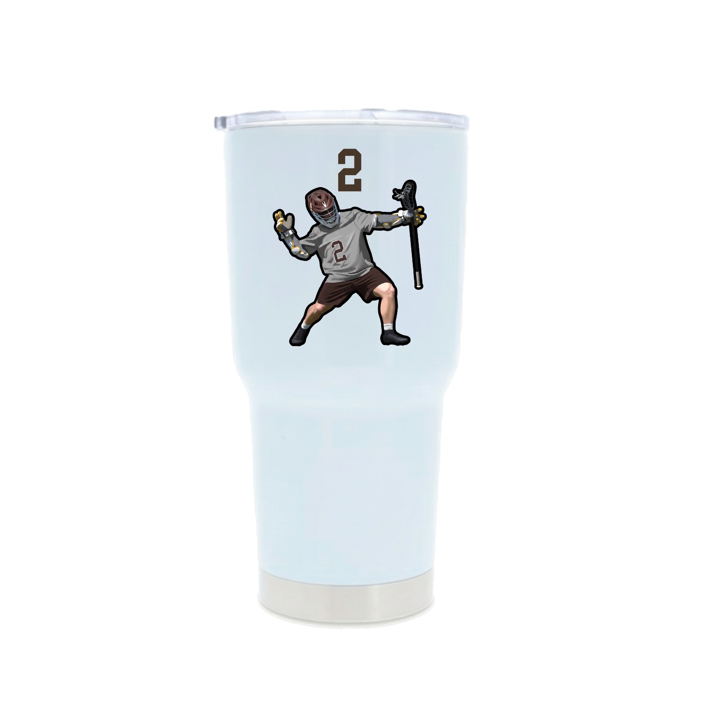 30oz Stainless Steel Tumbler — Number Top in White