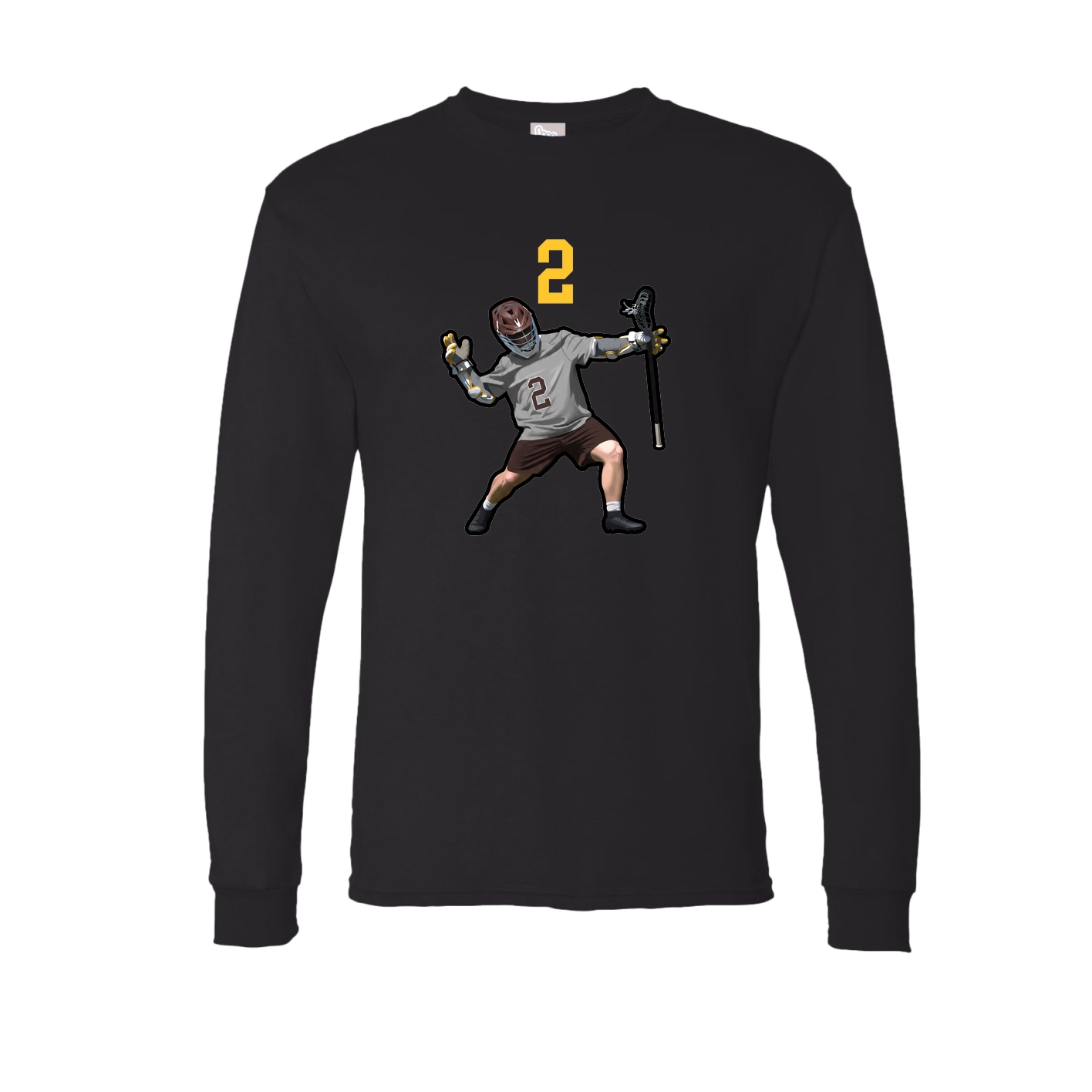 Long Sleeve Tee — Number Top in Black