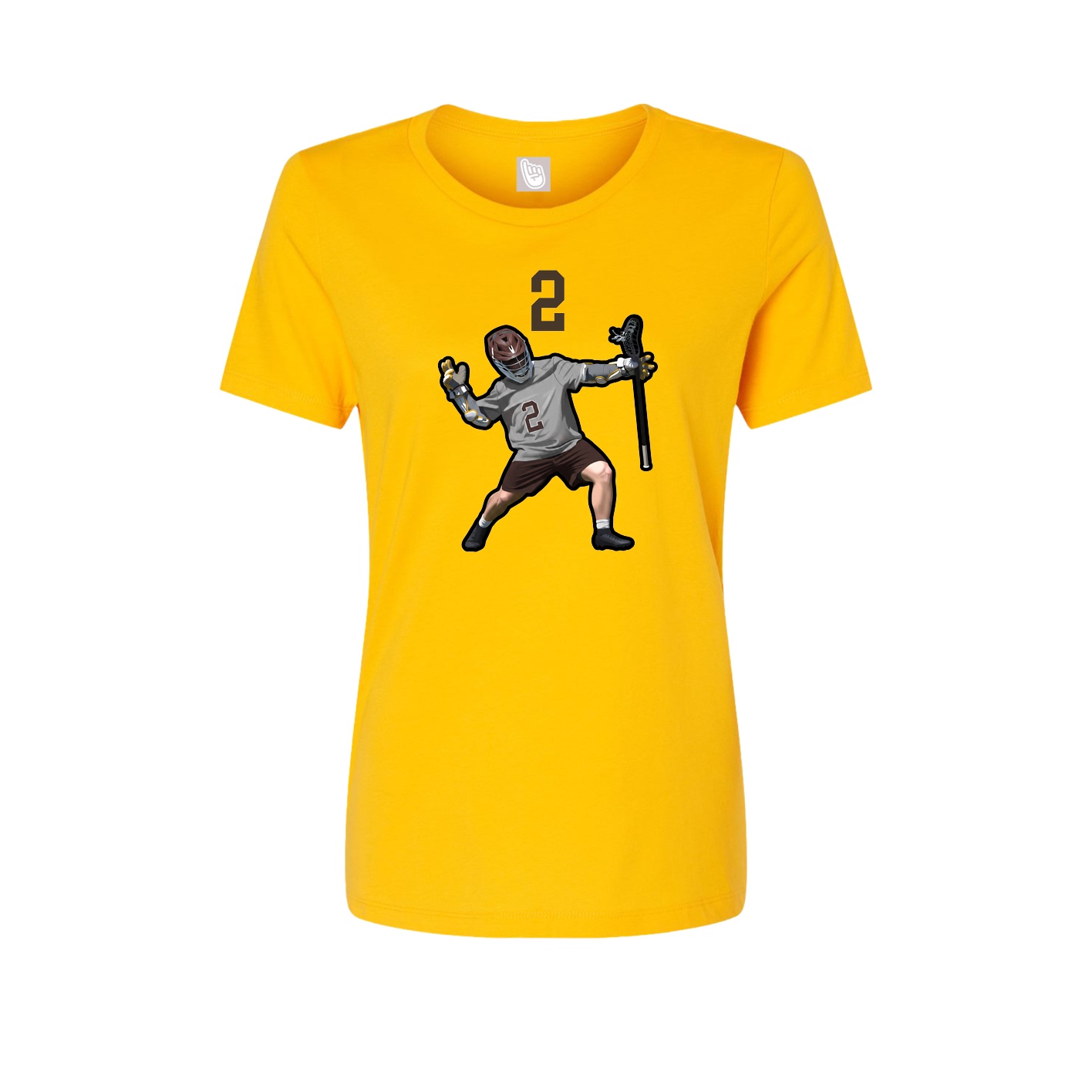 Womens Tee — Number Top in Gold
