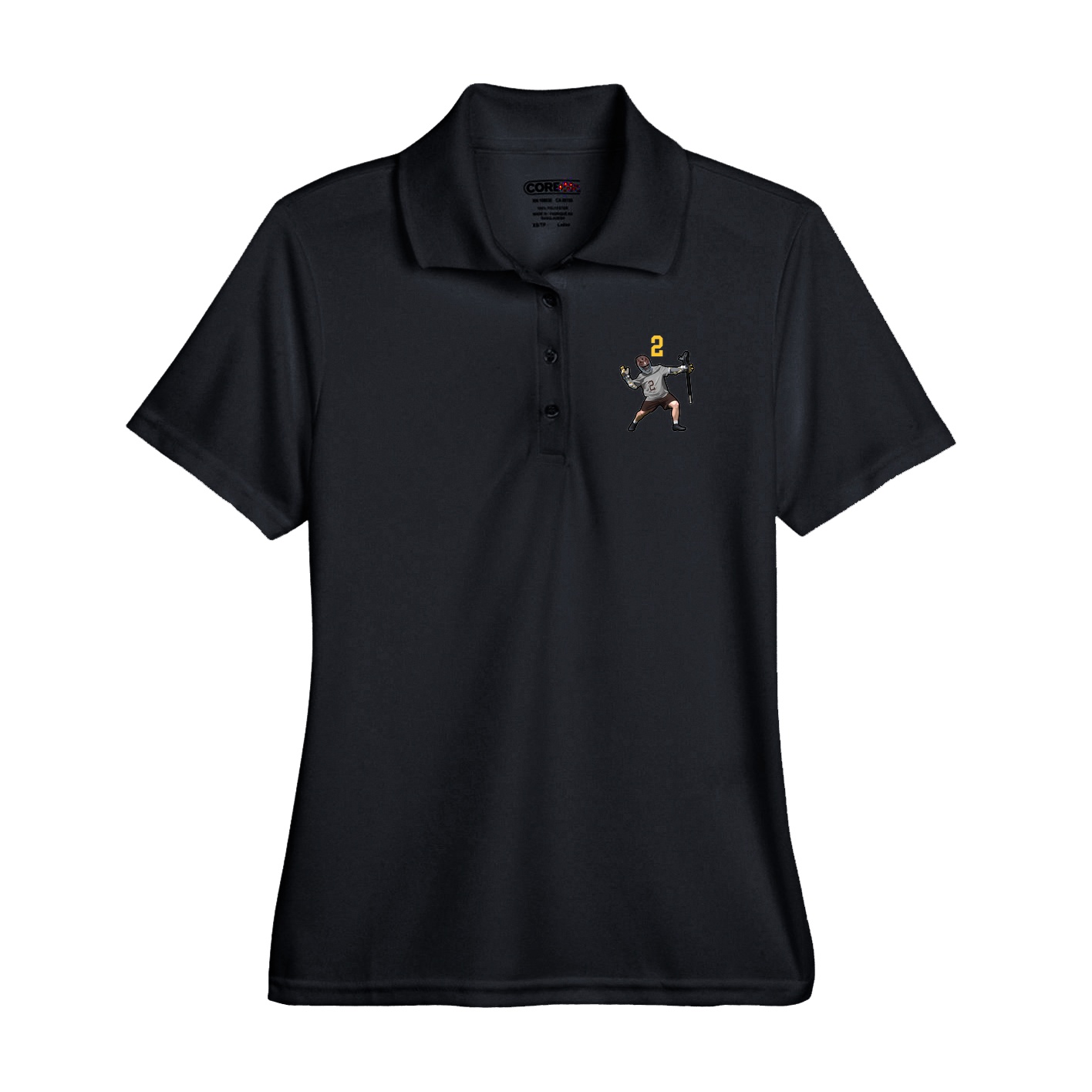 Performance Polo — Number Top in Black