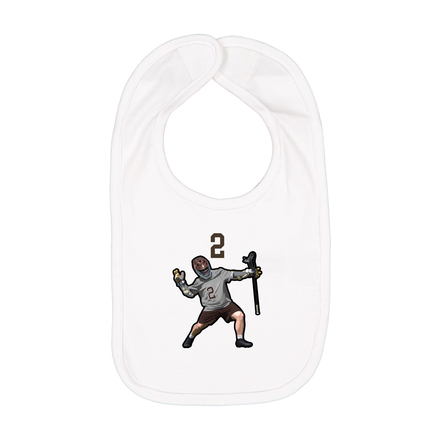 Infant Bib — Number Top in White
