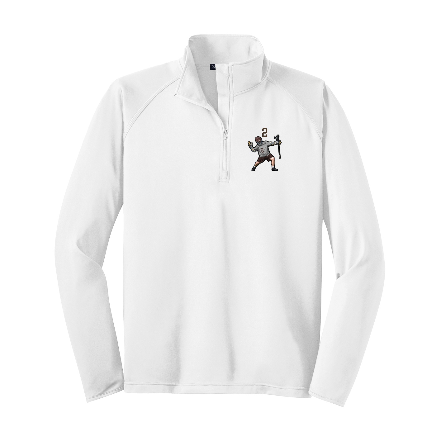 Q-Zip Pullover — Number Top in White