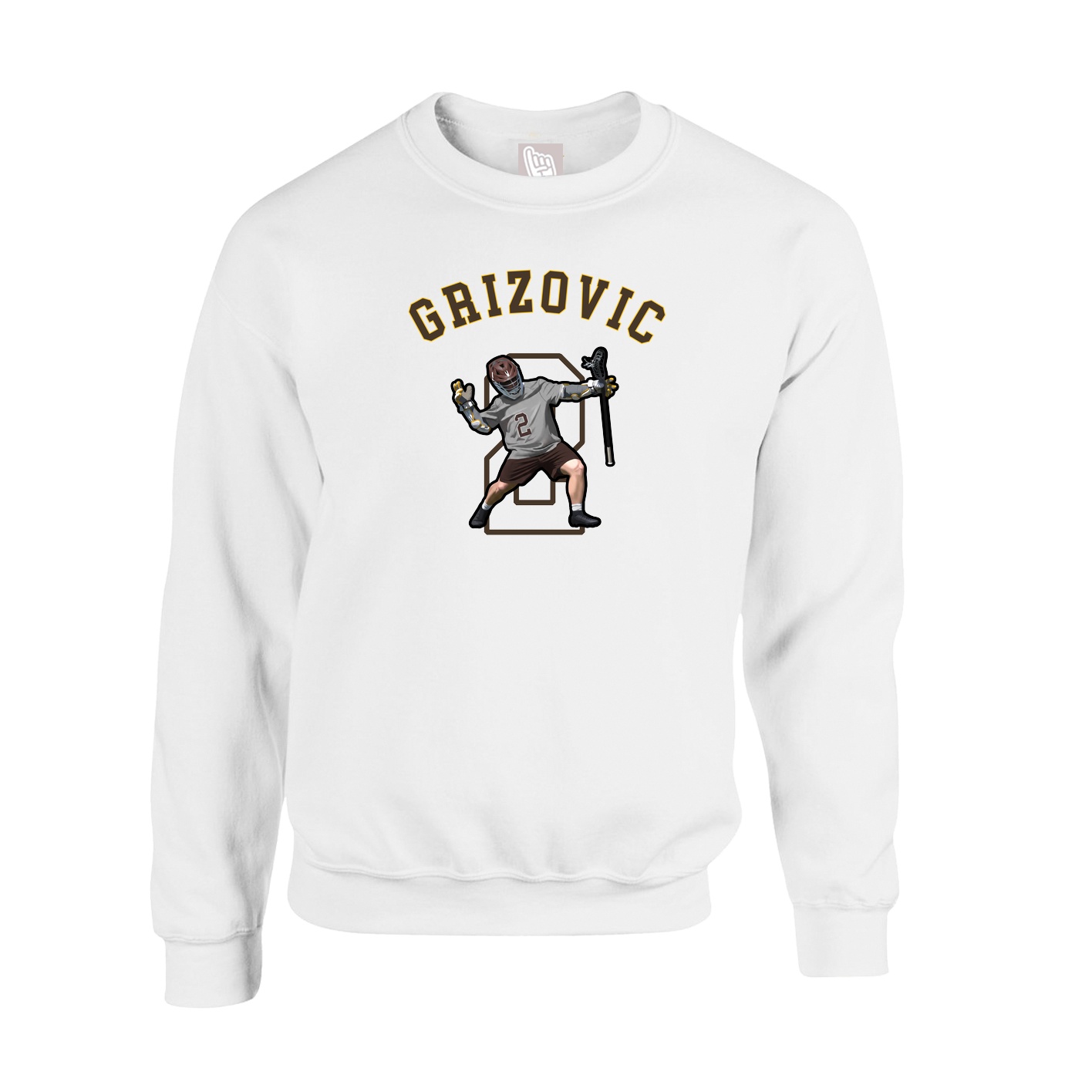 Fleece Crew — Shirsey Arch in White