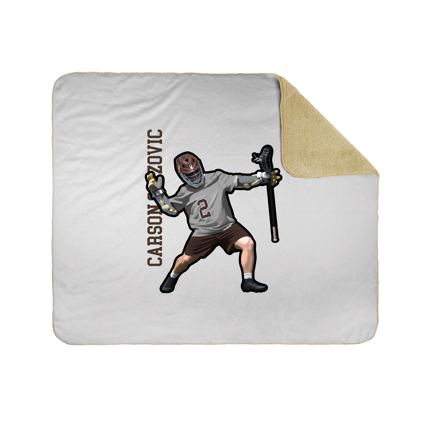 Throw Blanket — Name Vertical in White