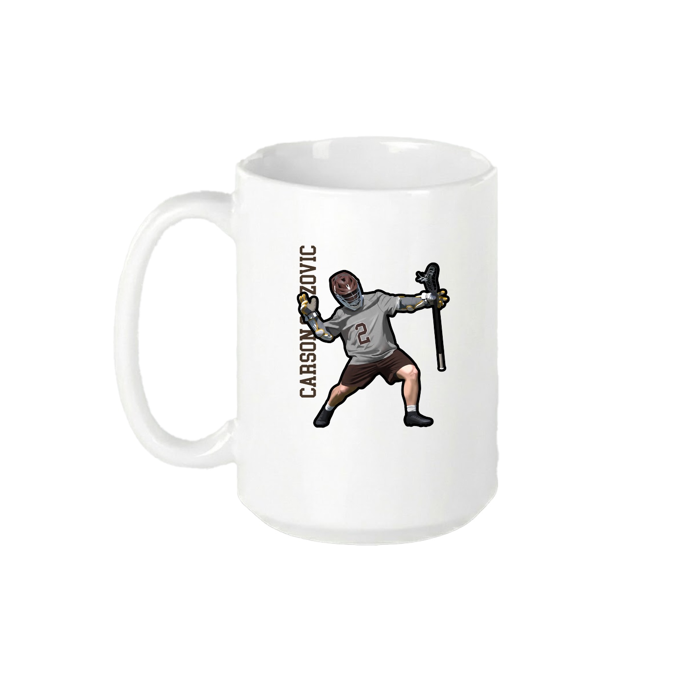 15oz Coffee Mug — Name Vertical in White