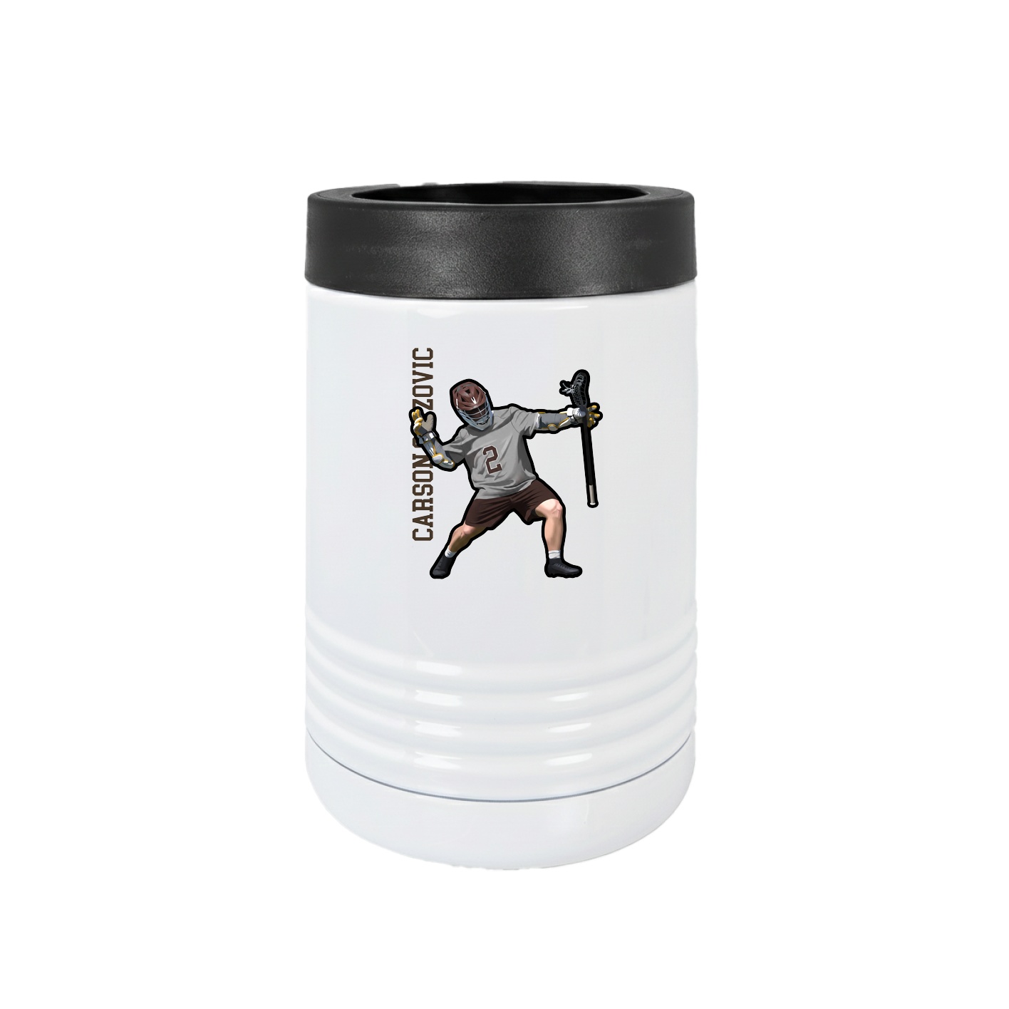 Beverage Holder — Name Vertical in White
