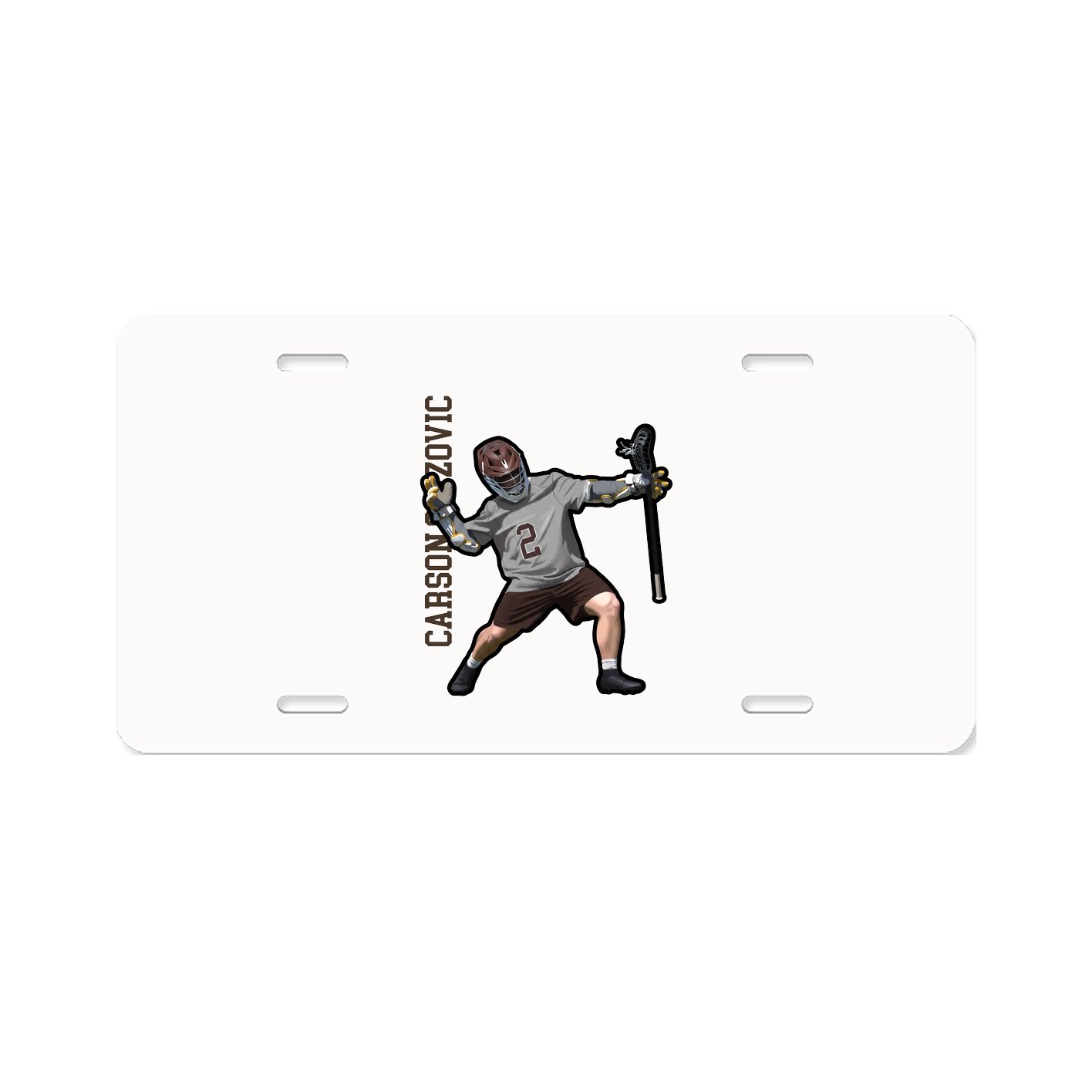 License Plate — Name Vertical in Classic