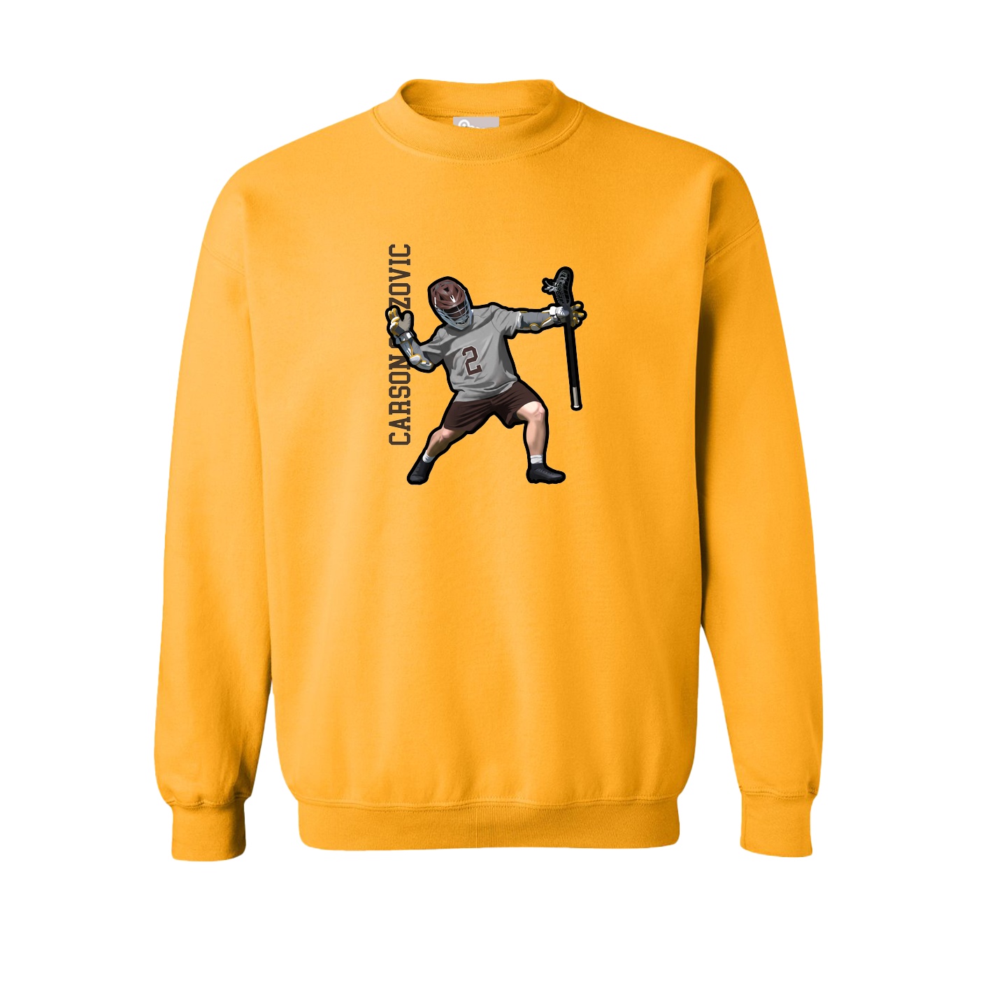Fleece Crew — Name Vertical in Gold