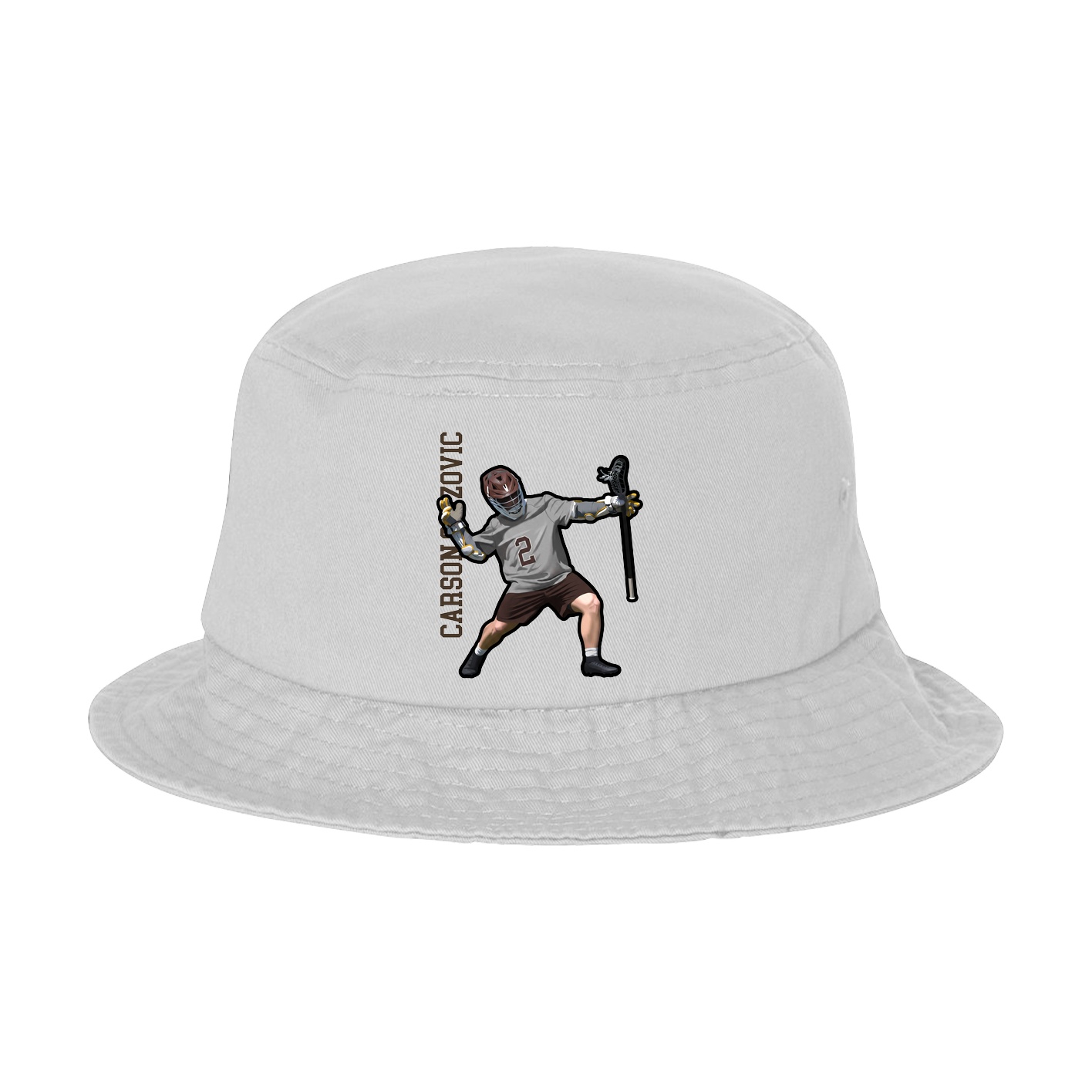 Bucket Cap — Name Vertical in White