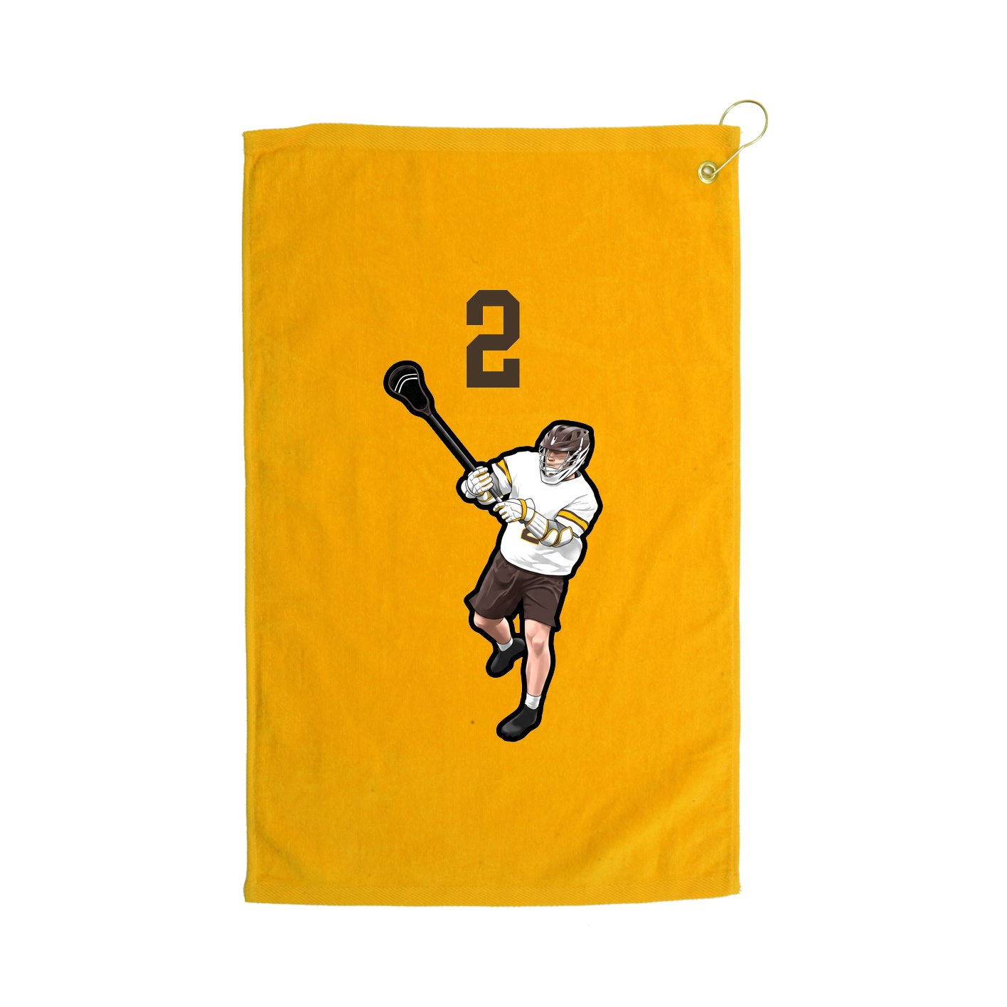 Golf Towel — Number Top in Gold