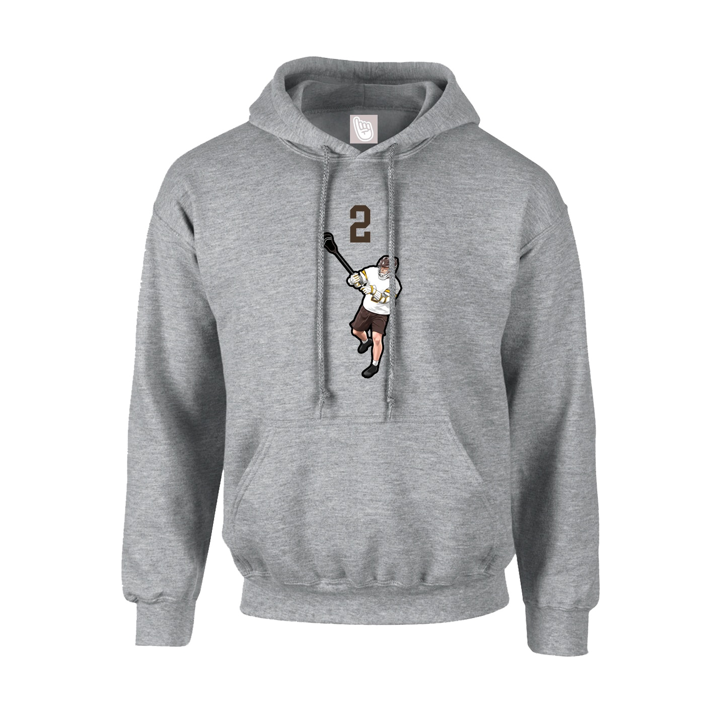 Hoodie — Number Top in Grey