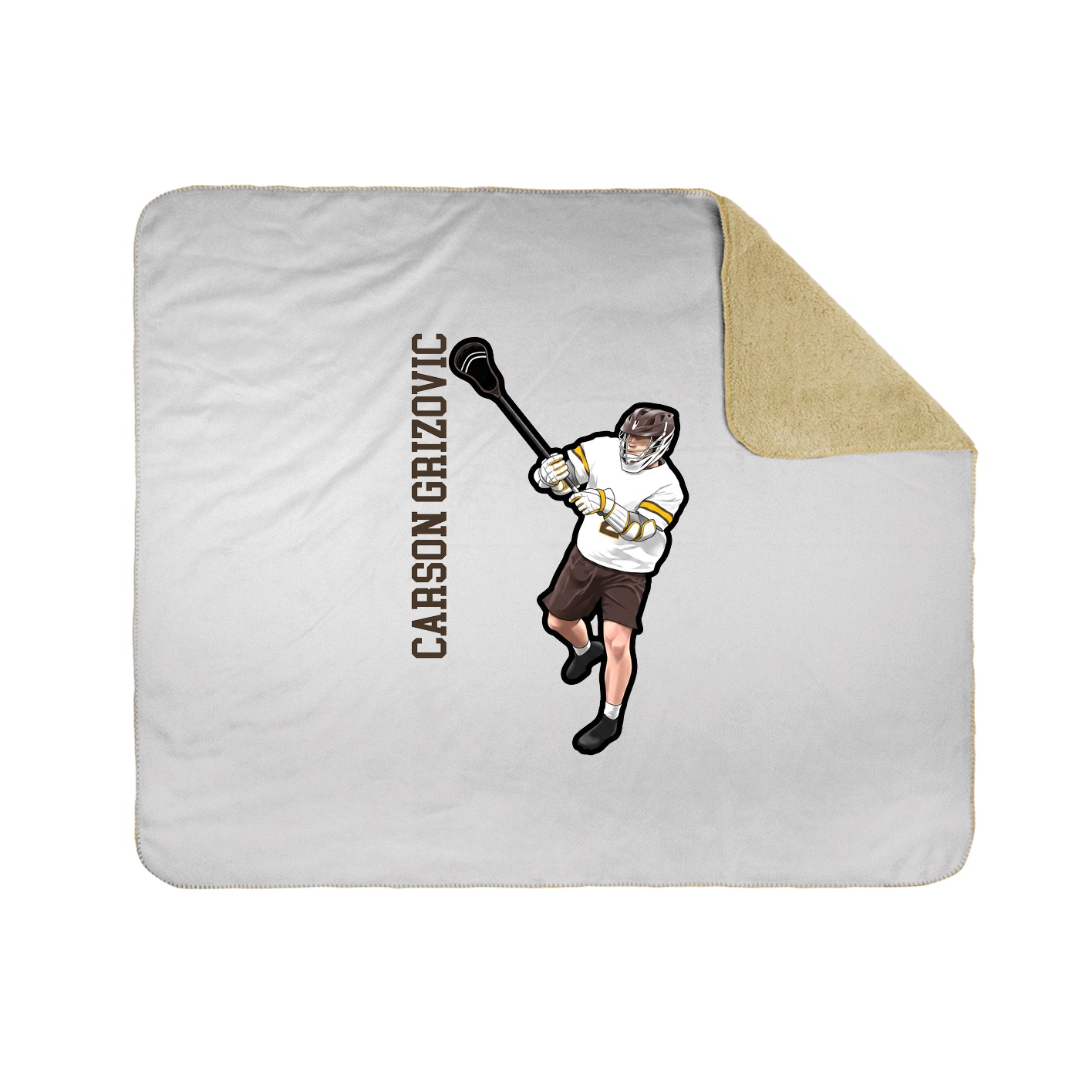 Throw Blanket — Name Vertical in White