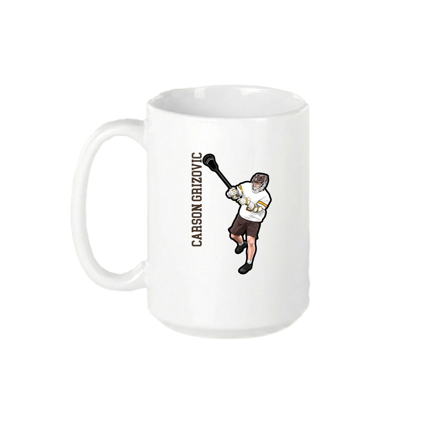 15oz Coffee Mug — Name Vertical in White