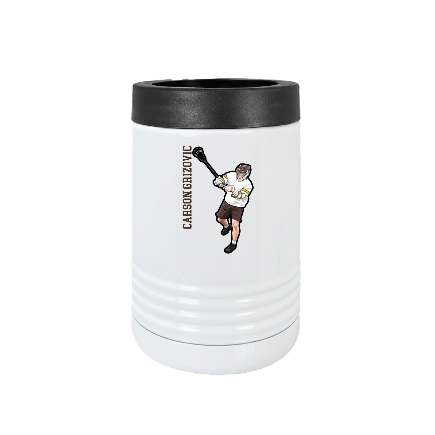 Beverage Holder — Name Vertical in White