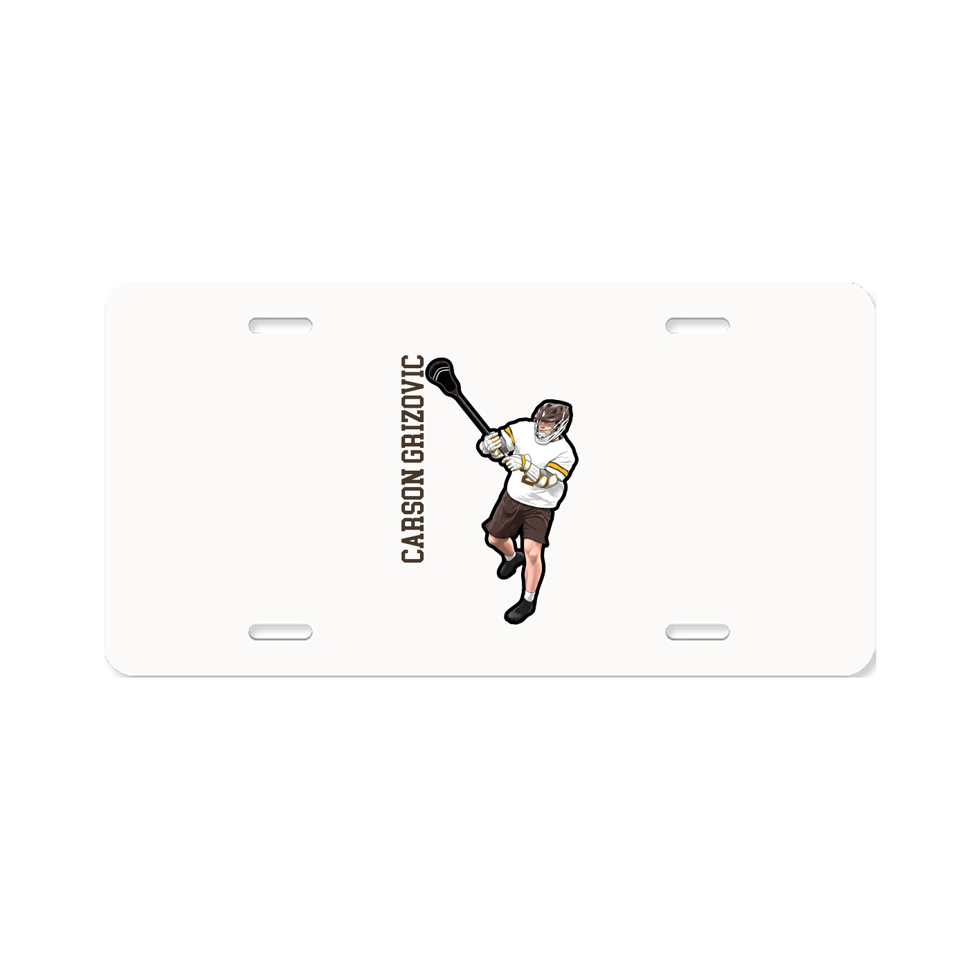 License Plate — Name Vertical in Classic