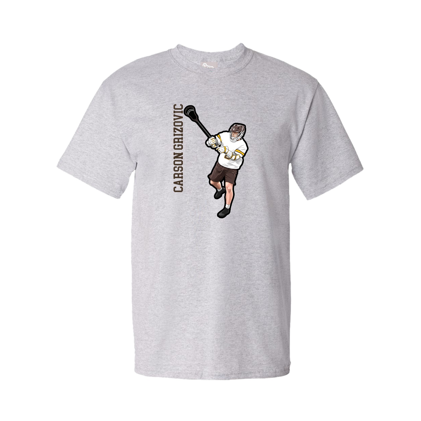 Tee — Name Vertical in Grey
