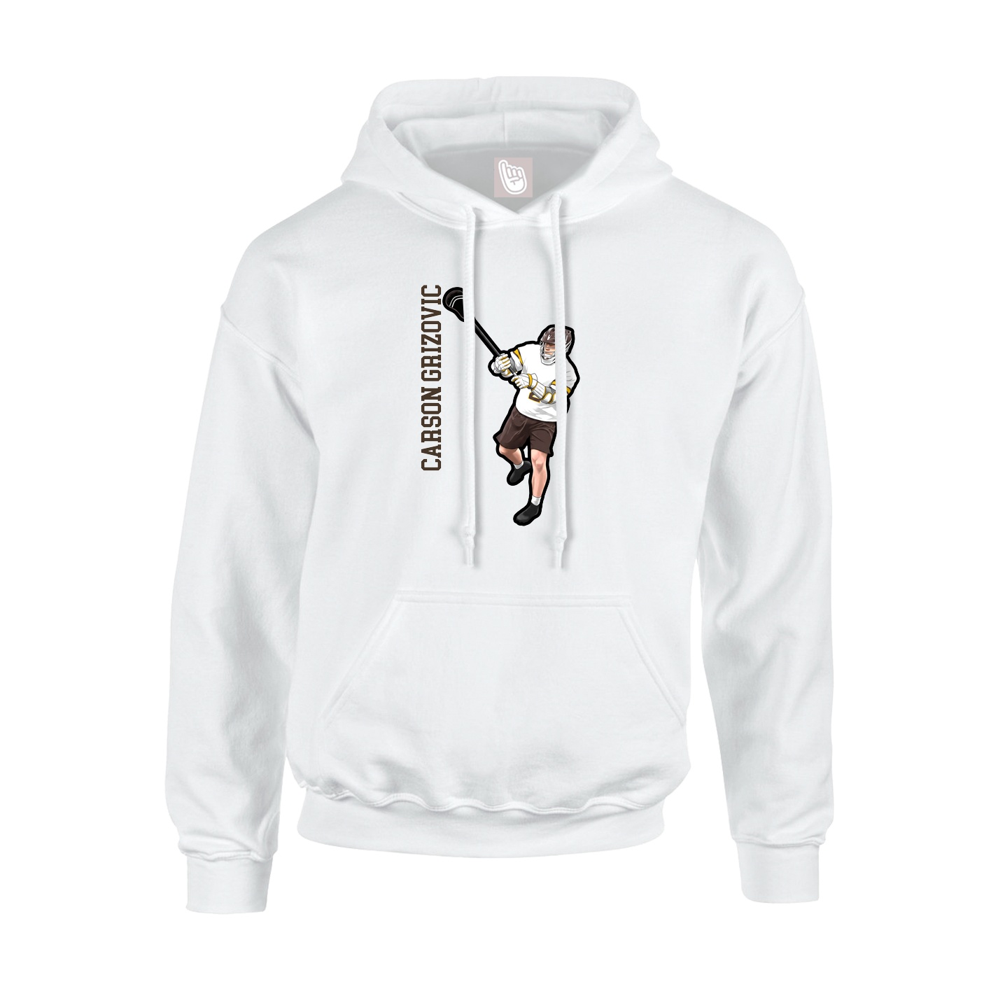 Hoodie — Name Vertical in White