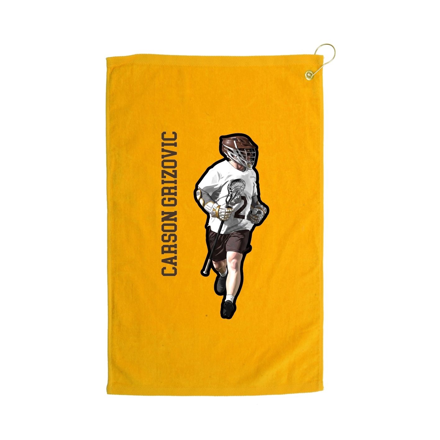 Golf Towel — Name Vertical in Gold