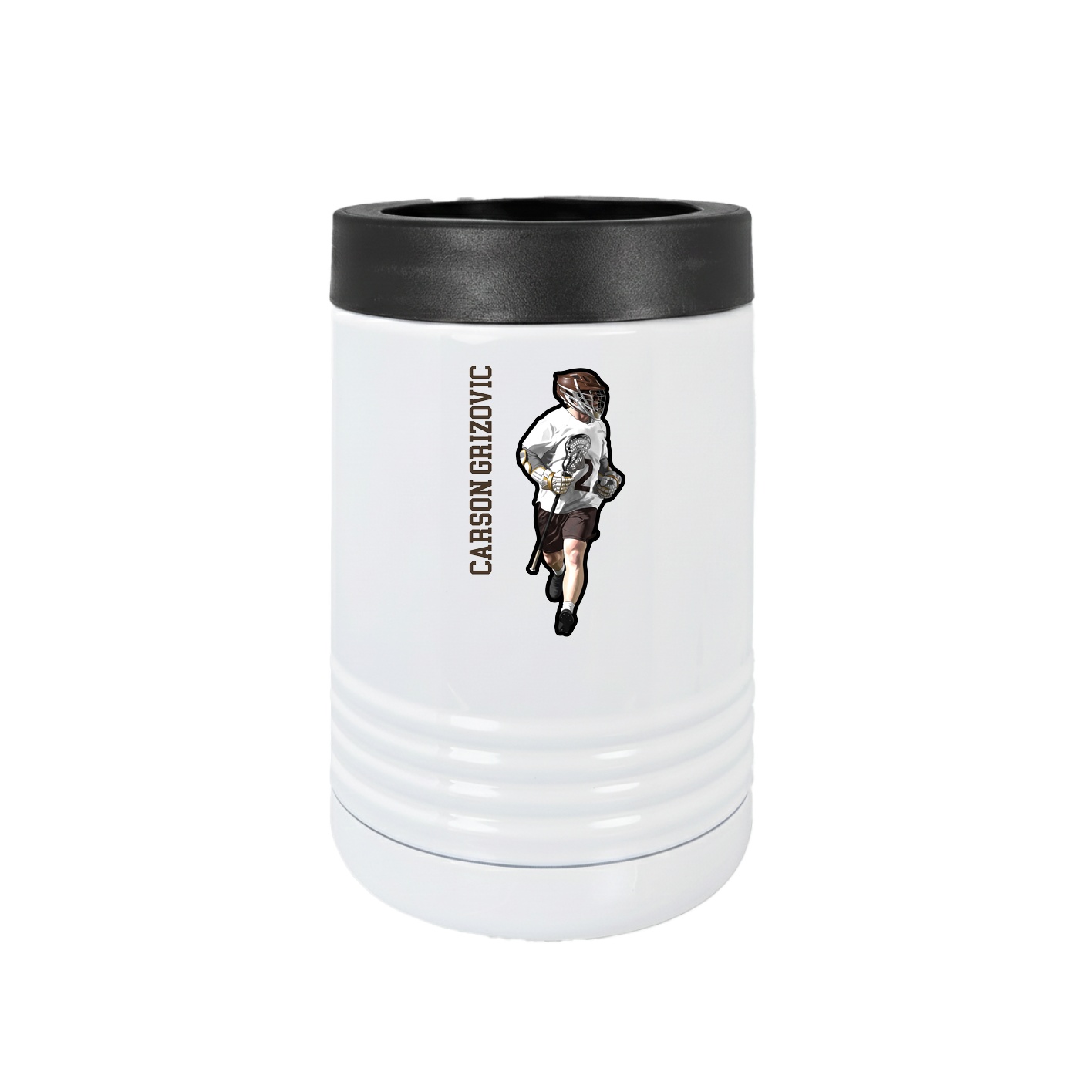 Beverage Holder — Name Vertical in White