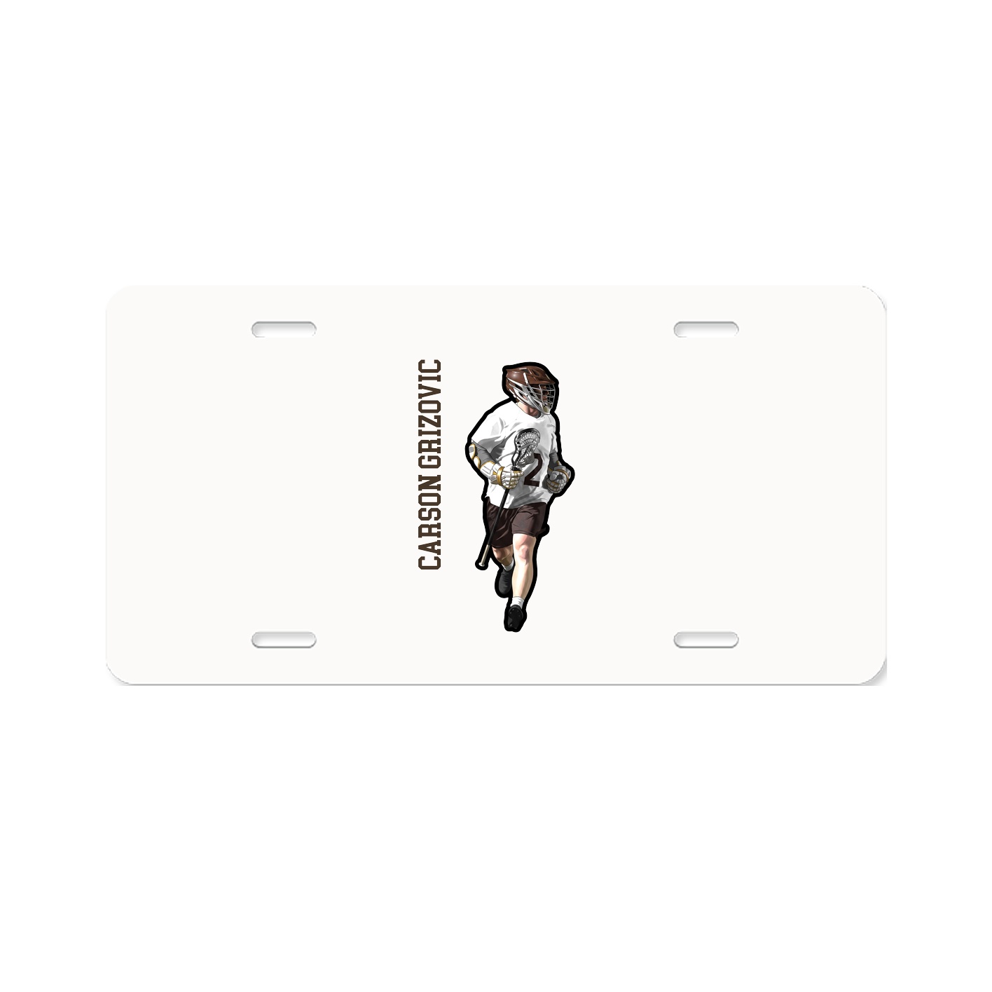 License Plate — Name Vertical in Classic