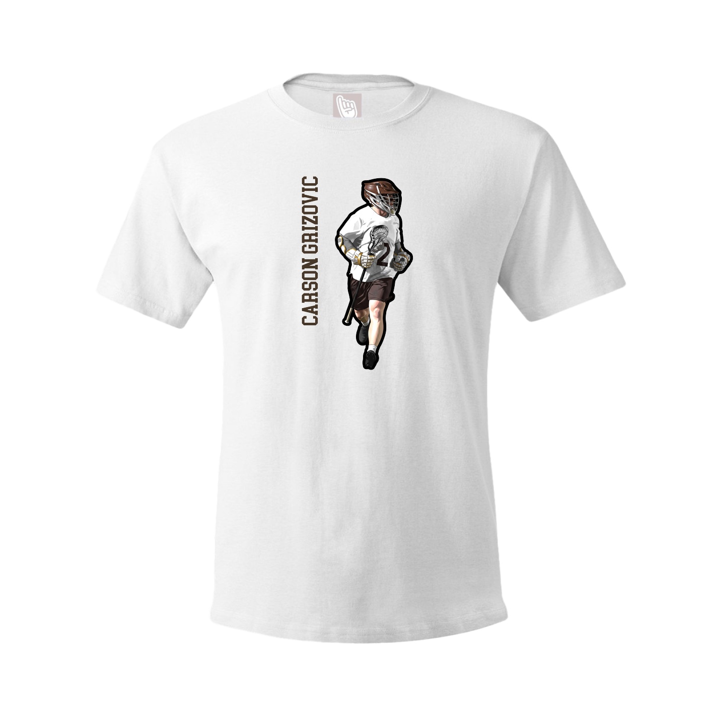 Youth Tee — Name Vertical in White
