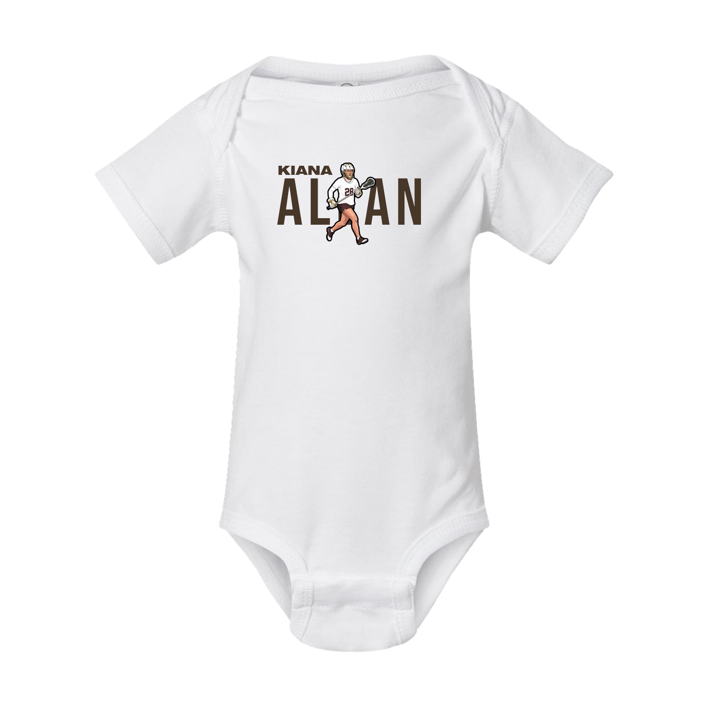 Baby Onesie — Player Name in White