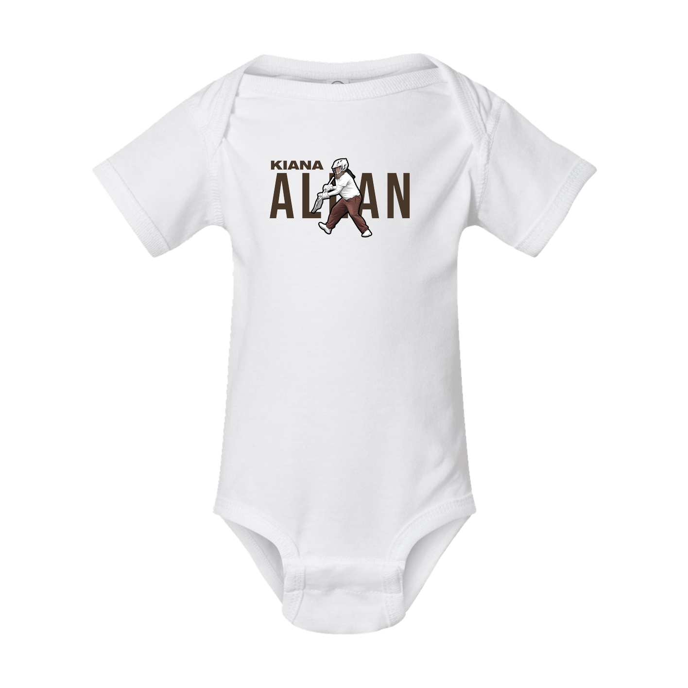 Baby Onesie — Player Name in White