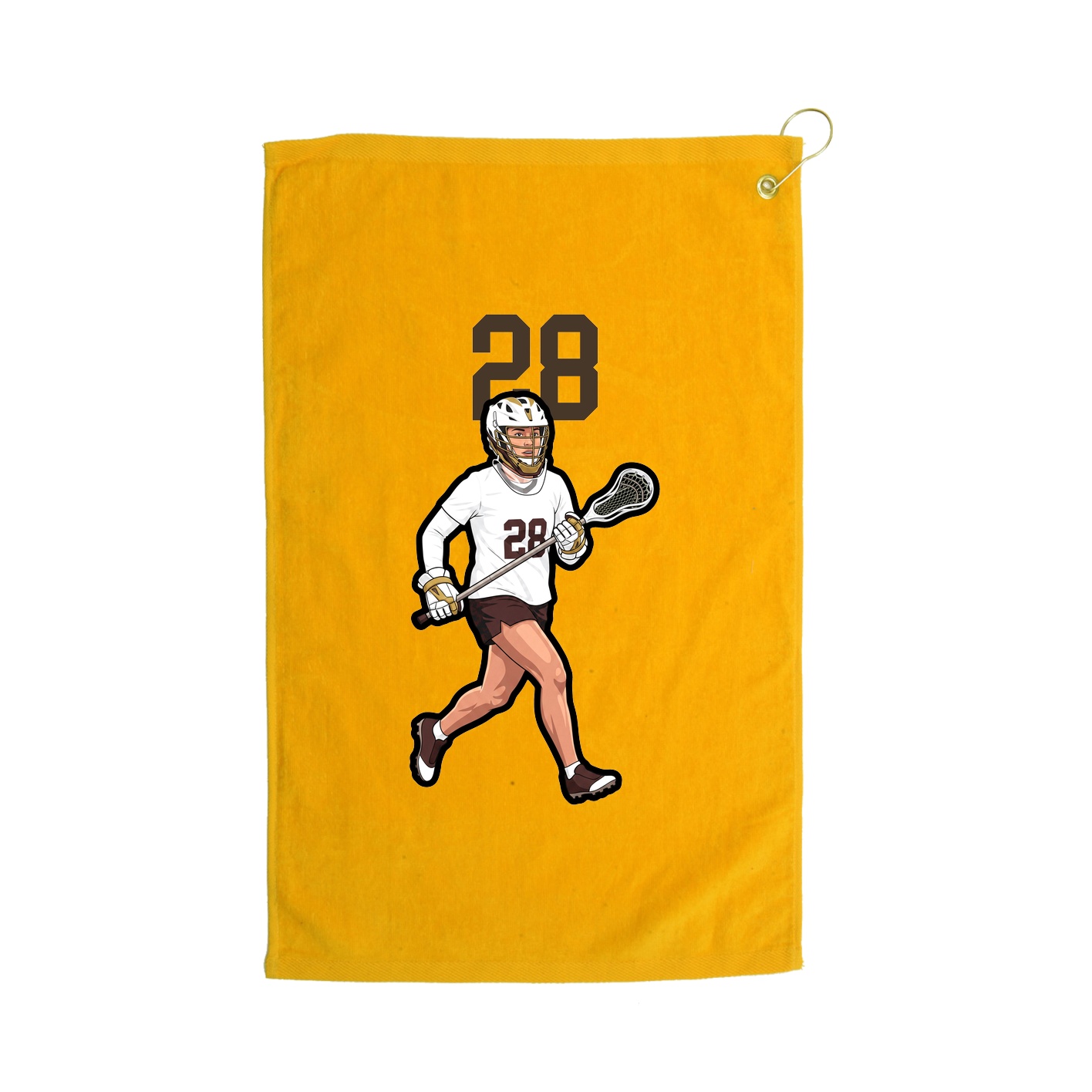 Golf Towel — Number Top in Gold