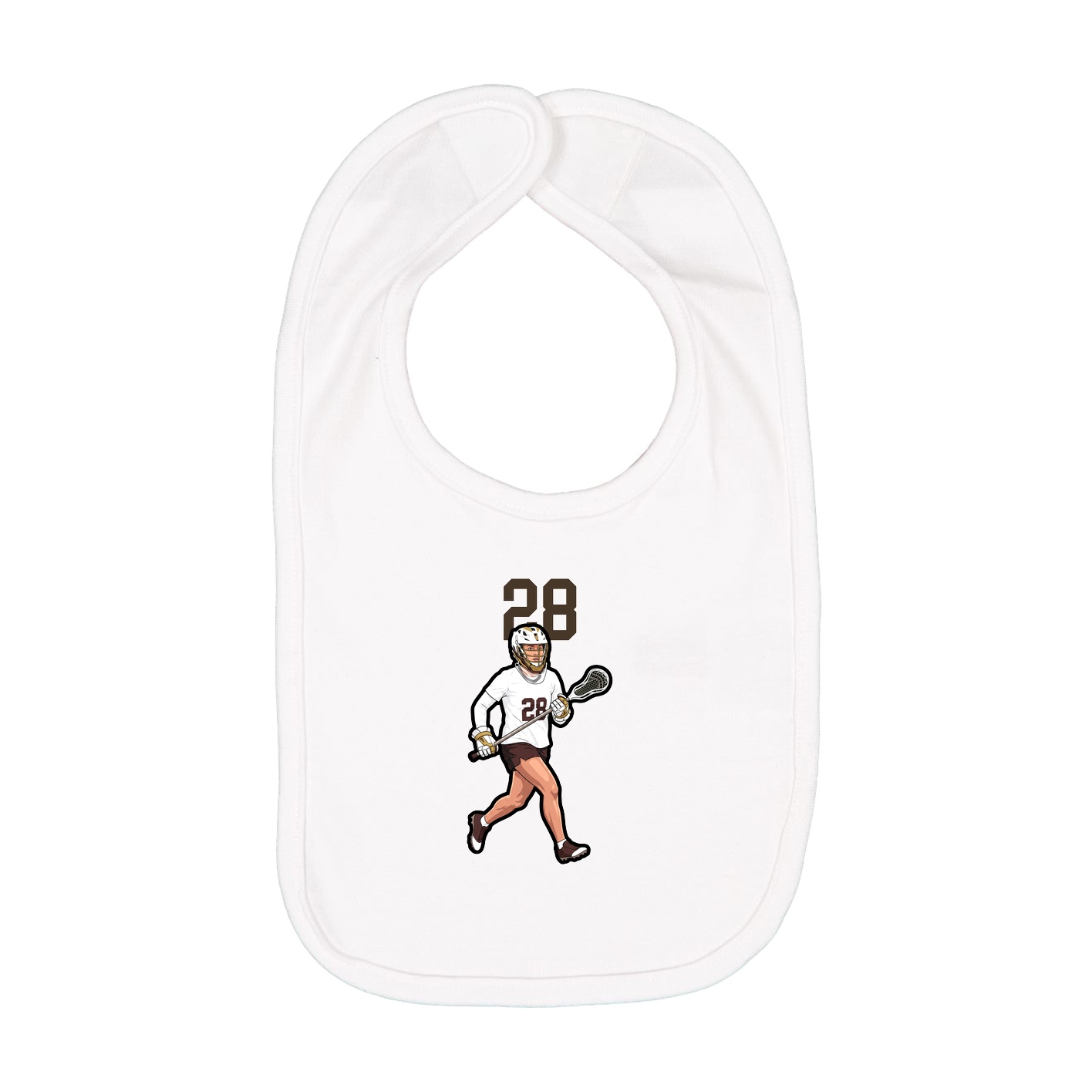 Infant Bib — Number Top in White