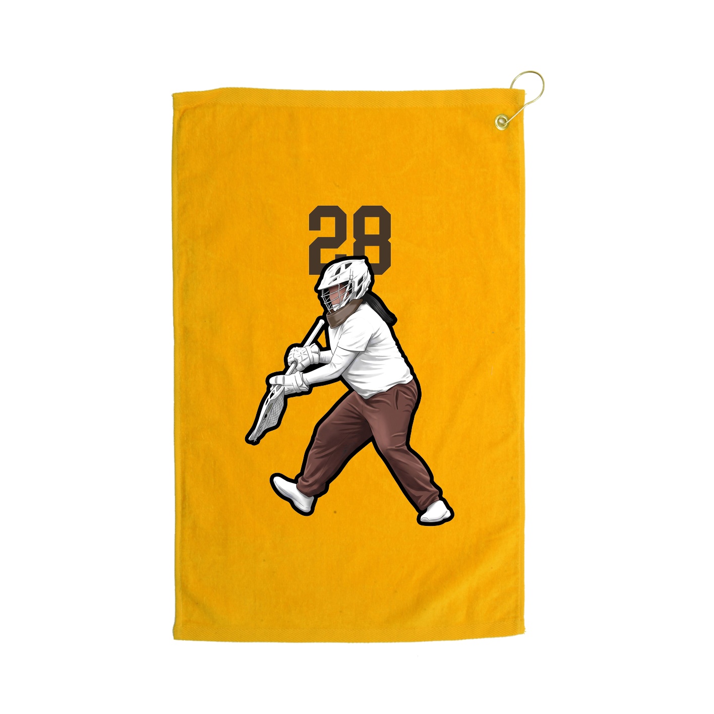 Golf Towel — Number Top in Gold