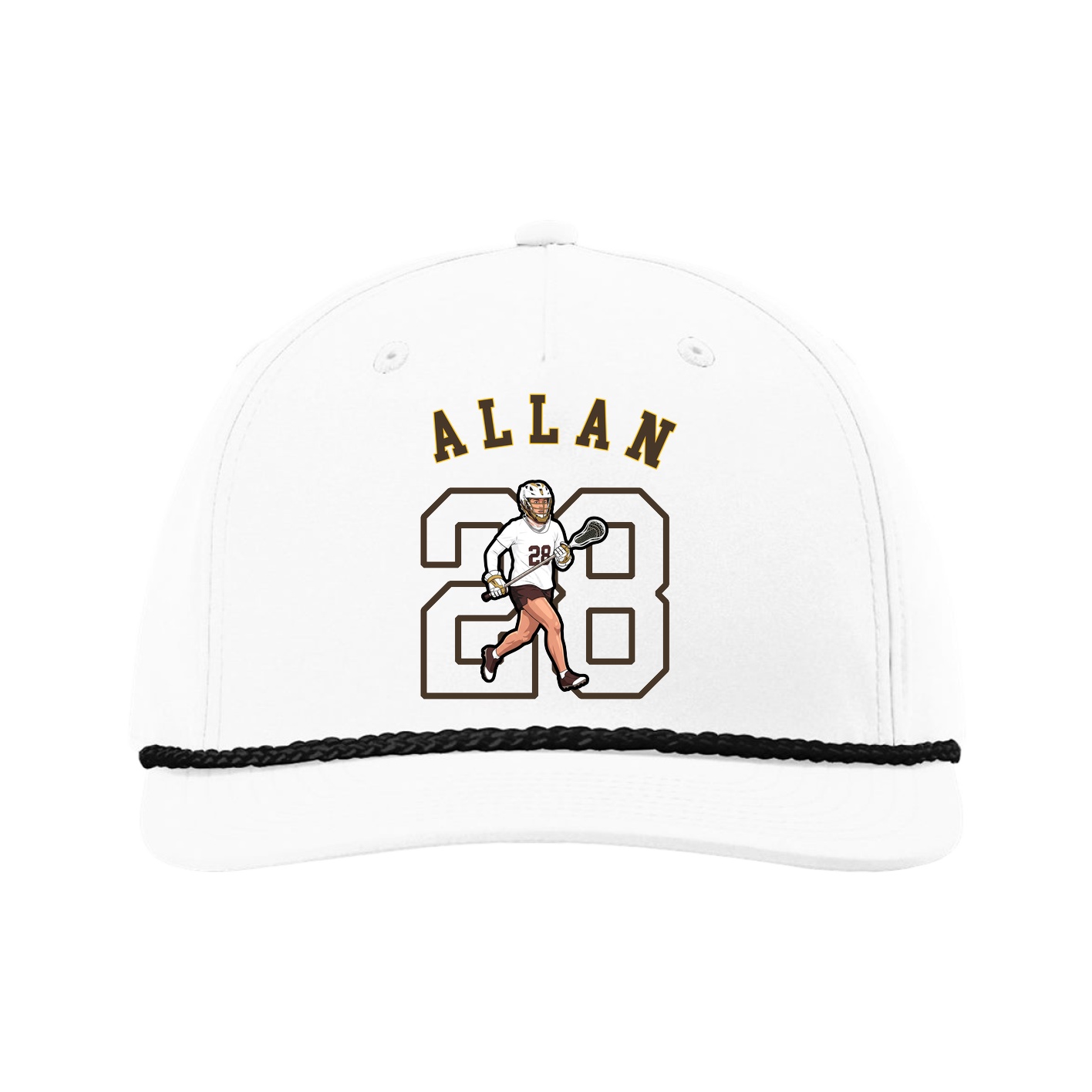 Five-Panel Classic Rope Cap — Shirsey Arch in White