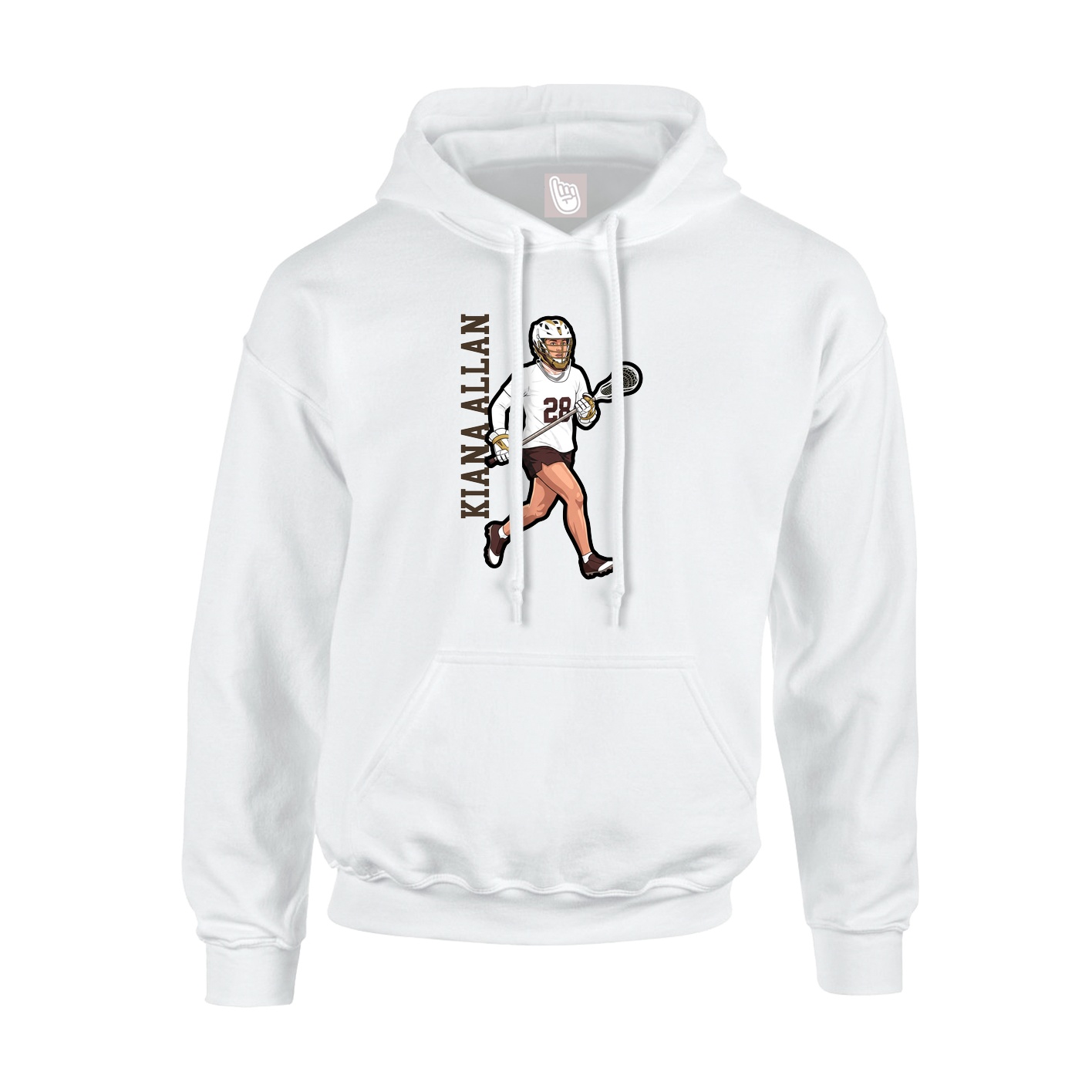 Youth Hoodie — Name Vertical in White