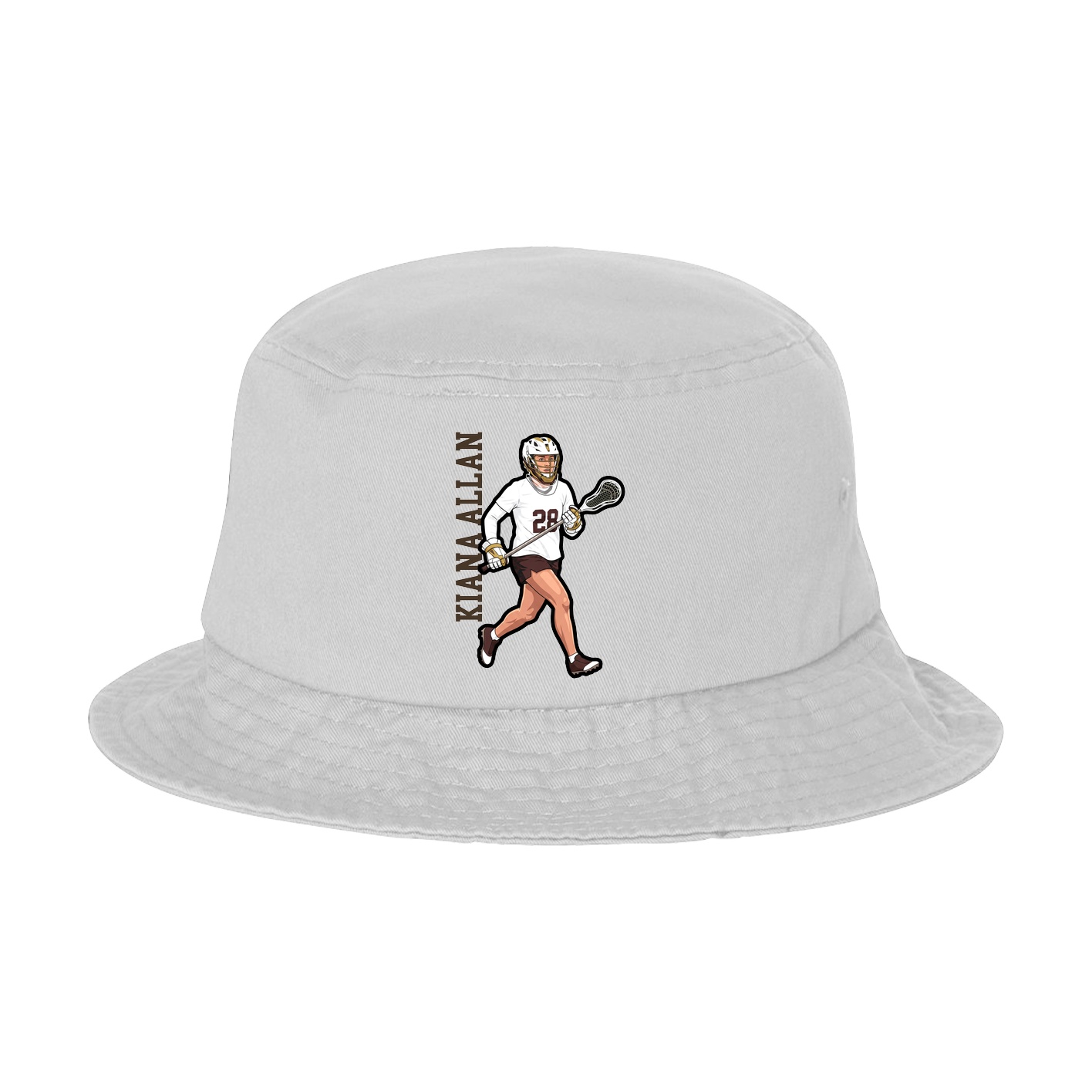 Bucket Cap — Name Vertical in White