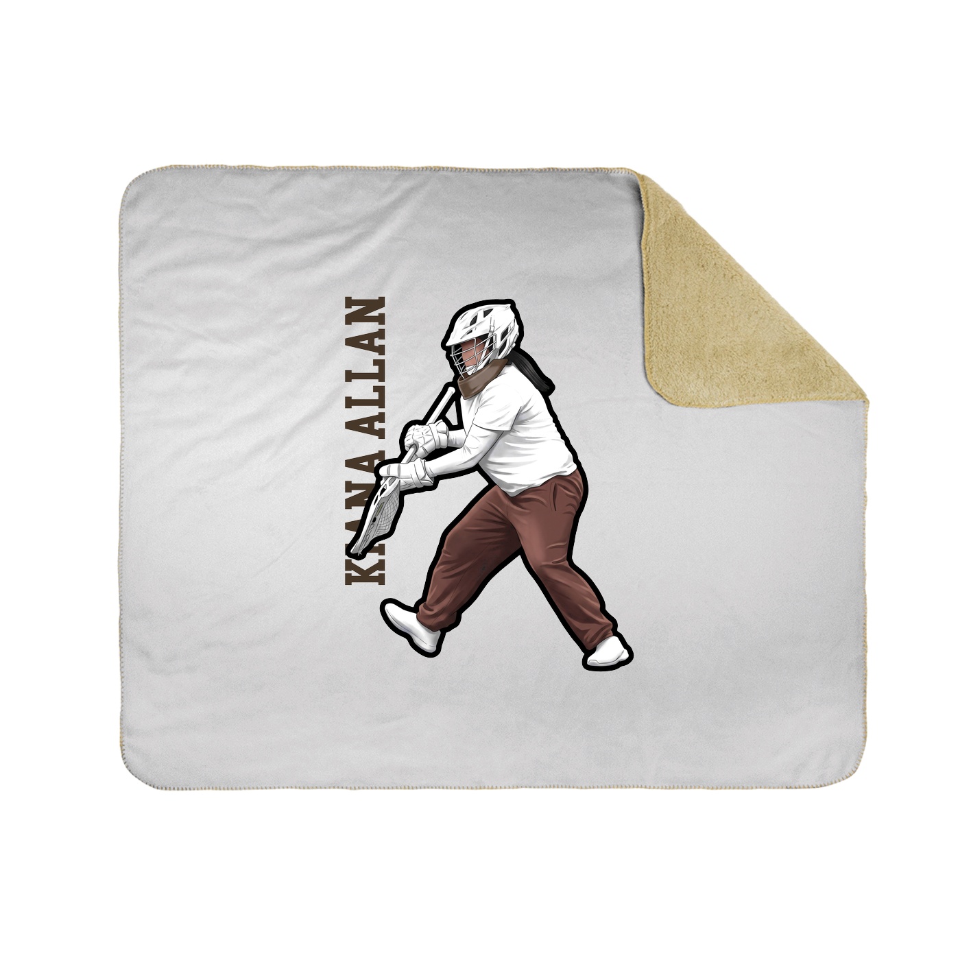 Throw Blanket — Name Vertical in White